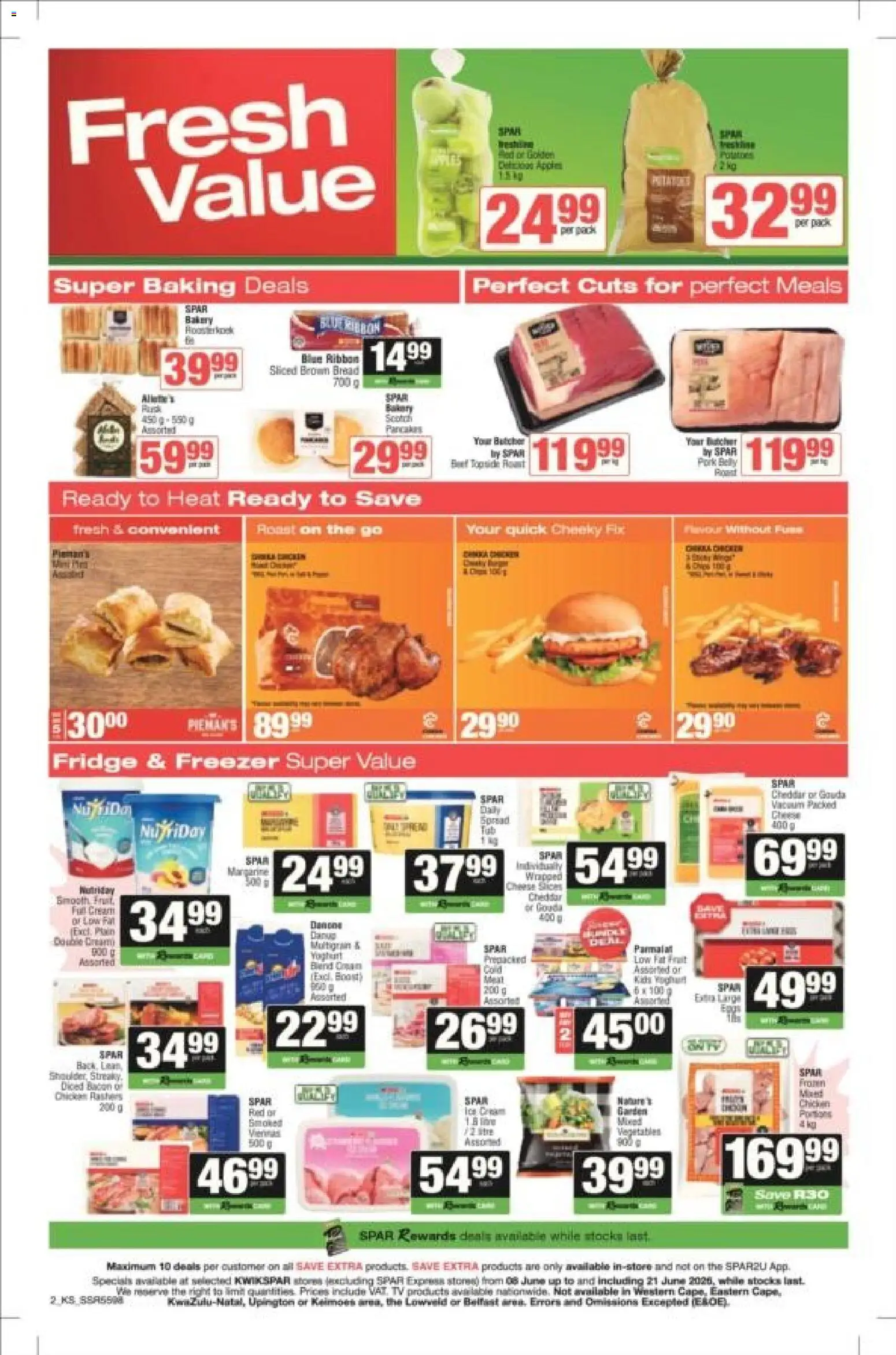 New KWIKSPAR catalogue – valid from 08.06.2026 | Page: 2 | Products: Freezer, Fridge, Bread, Apples
