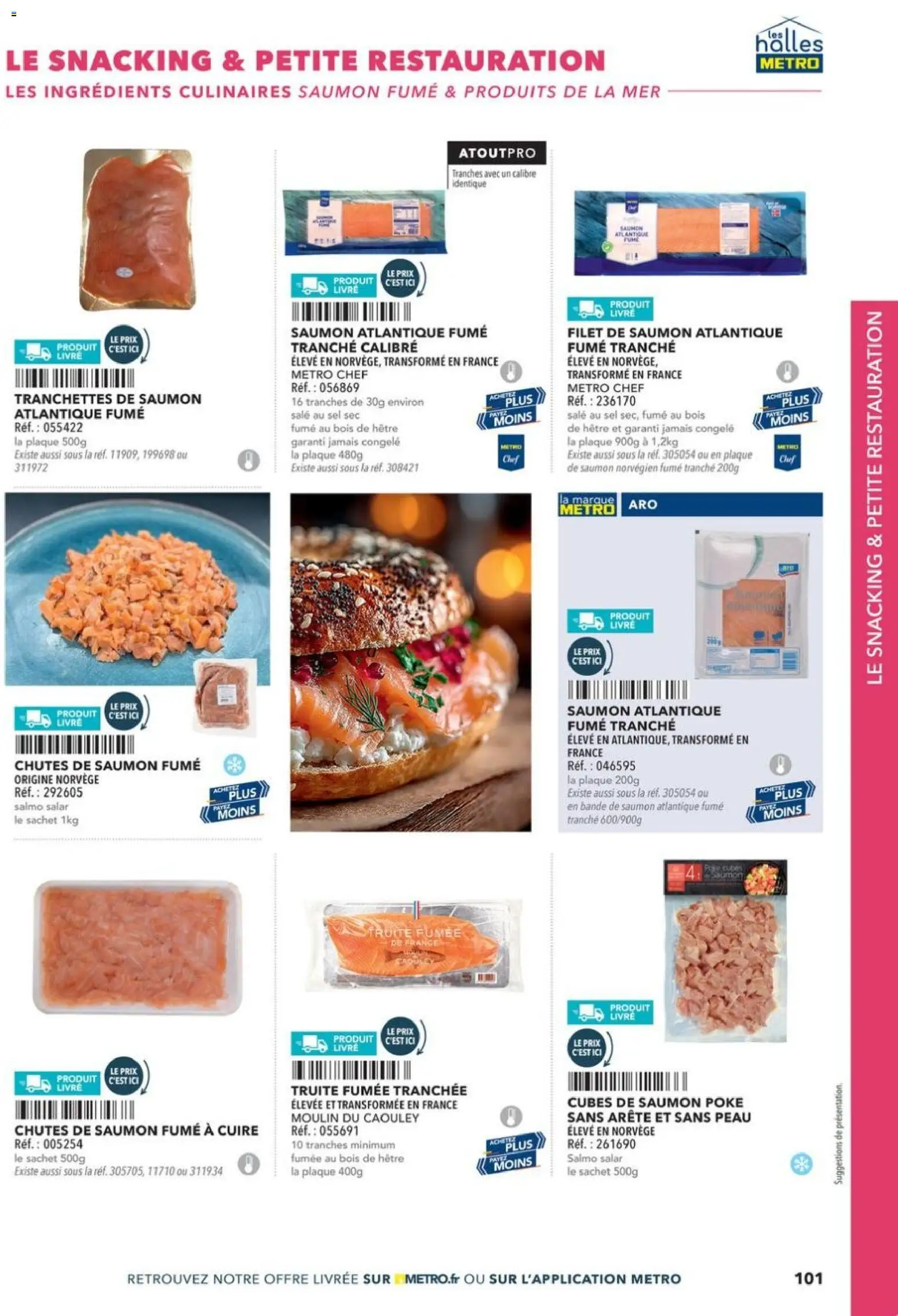 {H1} | Page: 101 | Produits: Saumon fumé, Sel, Filet de saumon, Livre