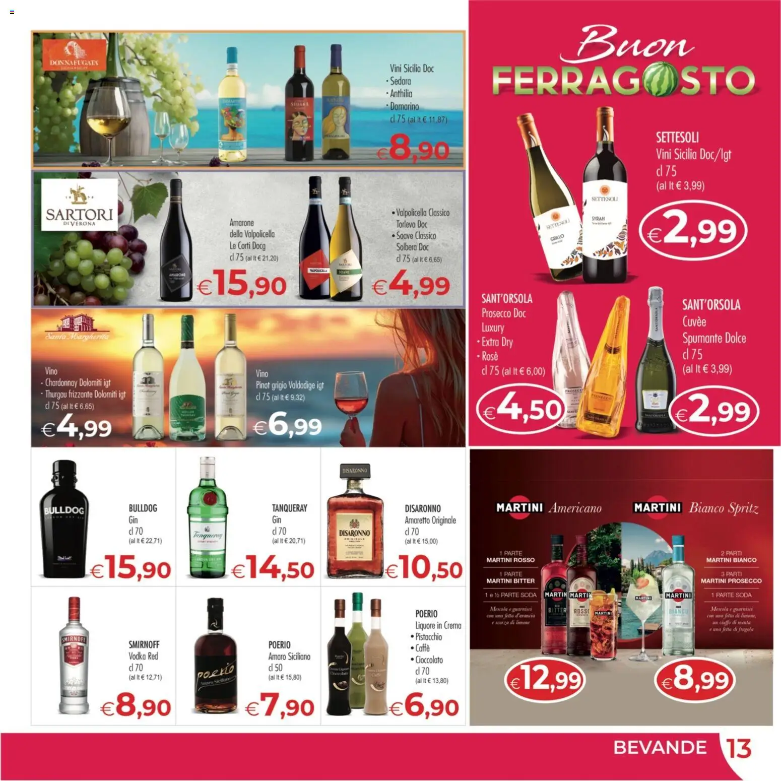 Volantino MerSi Supermercati del 12/08/2026 | Pagina: 13 | Prodotti: Pistacchio, Caffè, Limone, Martini Prosecco