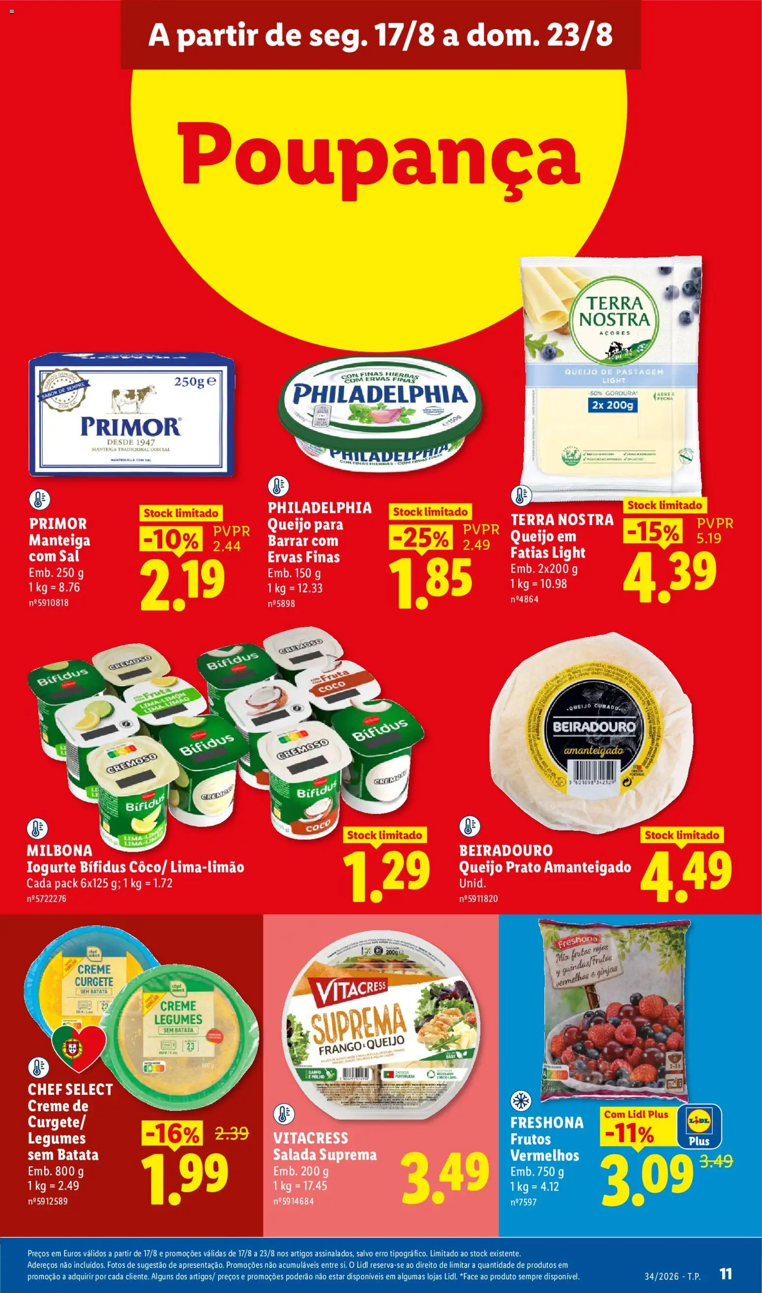 Lidl folheto │ válido de 17/08/2026 | Página: 11 | Produtos: Legumes, Queijo, Queijo curado, Lima