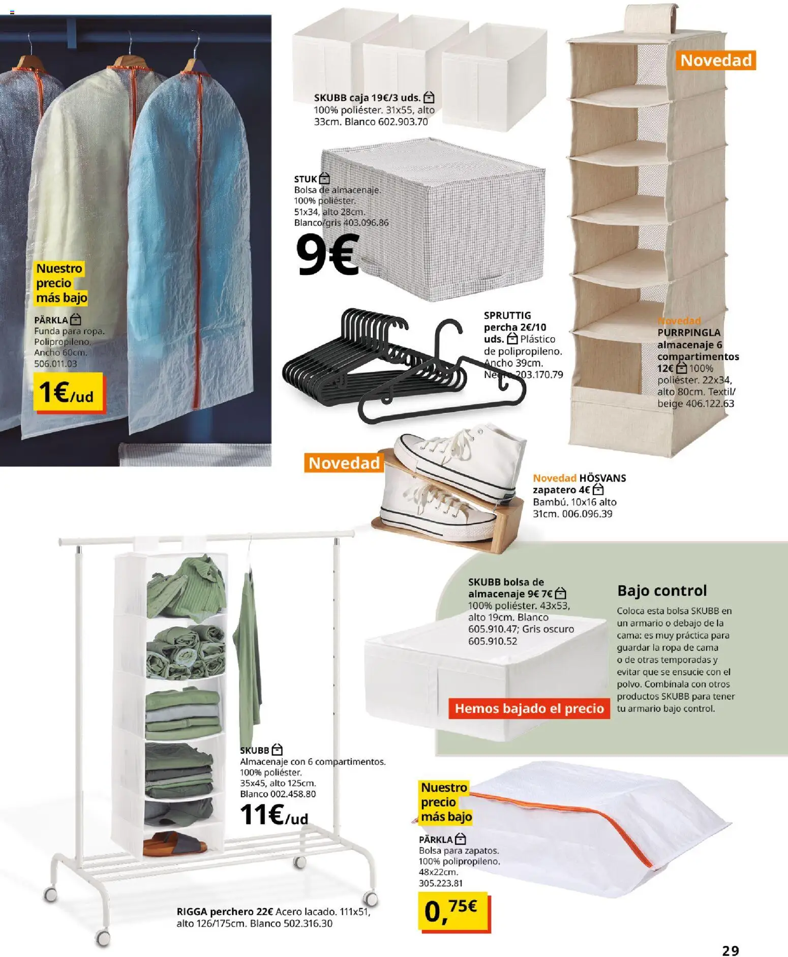 Catálogo IKEA Organización en el hogar │ válido desde el 15/01/2026 | Página: 29 | Productos: Zapatero, Funda, Cama, Almacenaje
