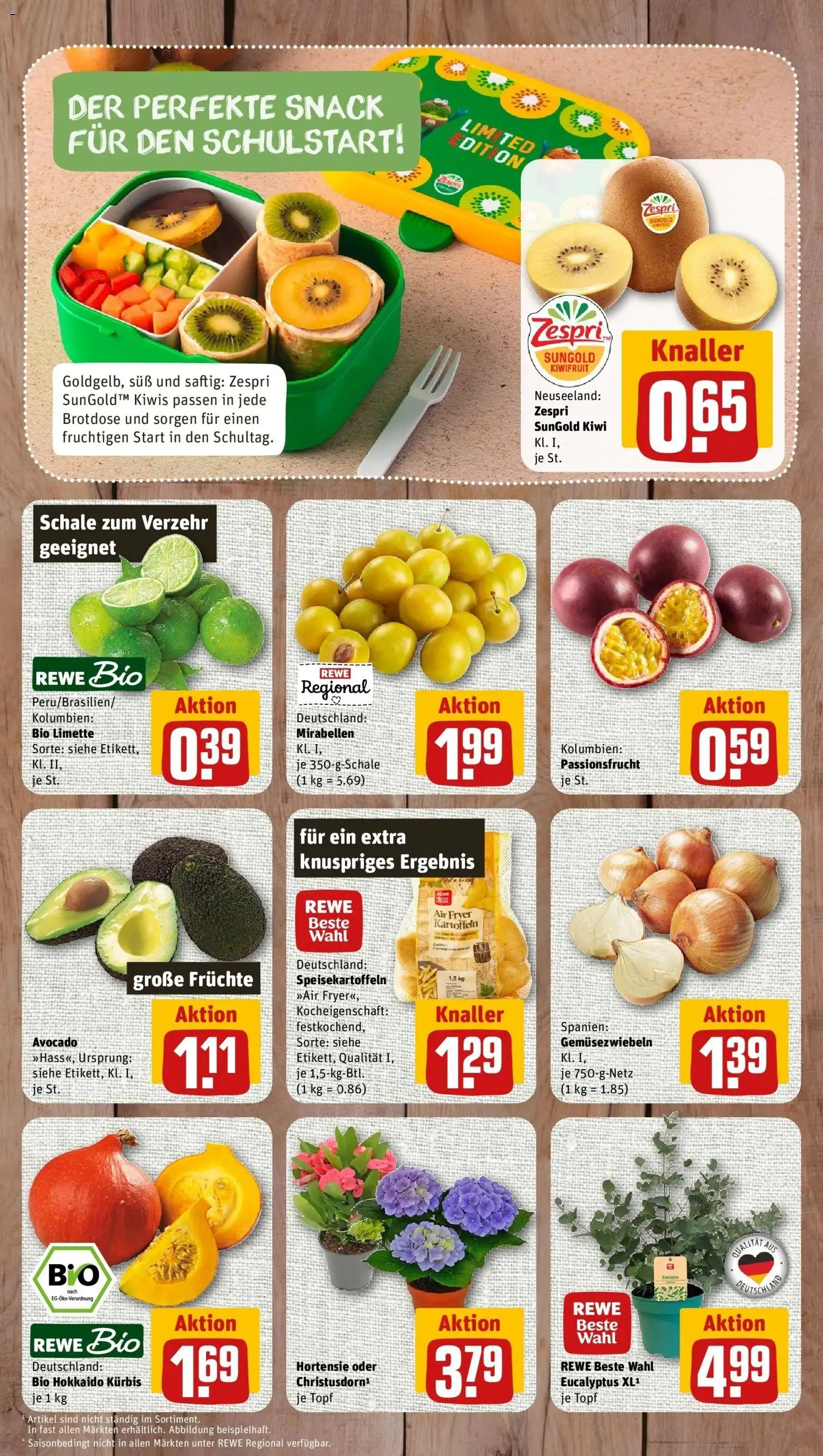REWE Prospekt ab 24.08.2026 zum Blättern » Angebote | Seite: 3 | Produkte: Hortensie, Avocado, Limette, Kürbis