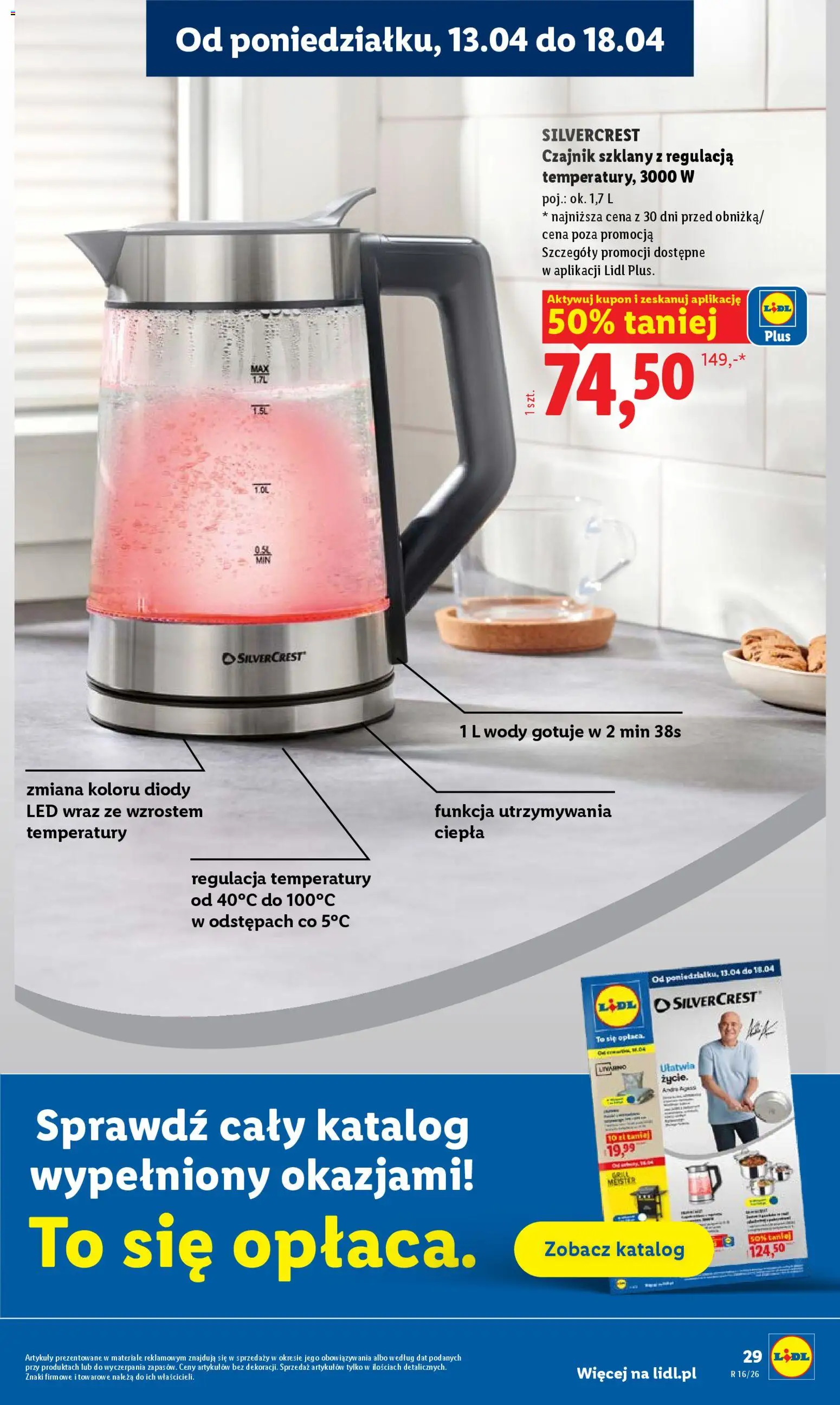 Lidl gazetka od 13.04.2026 | Strona: 29 | Produkty: Czajnik