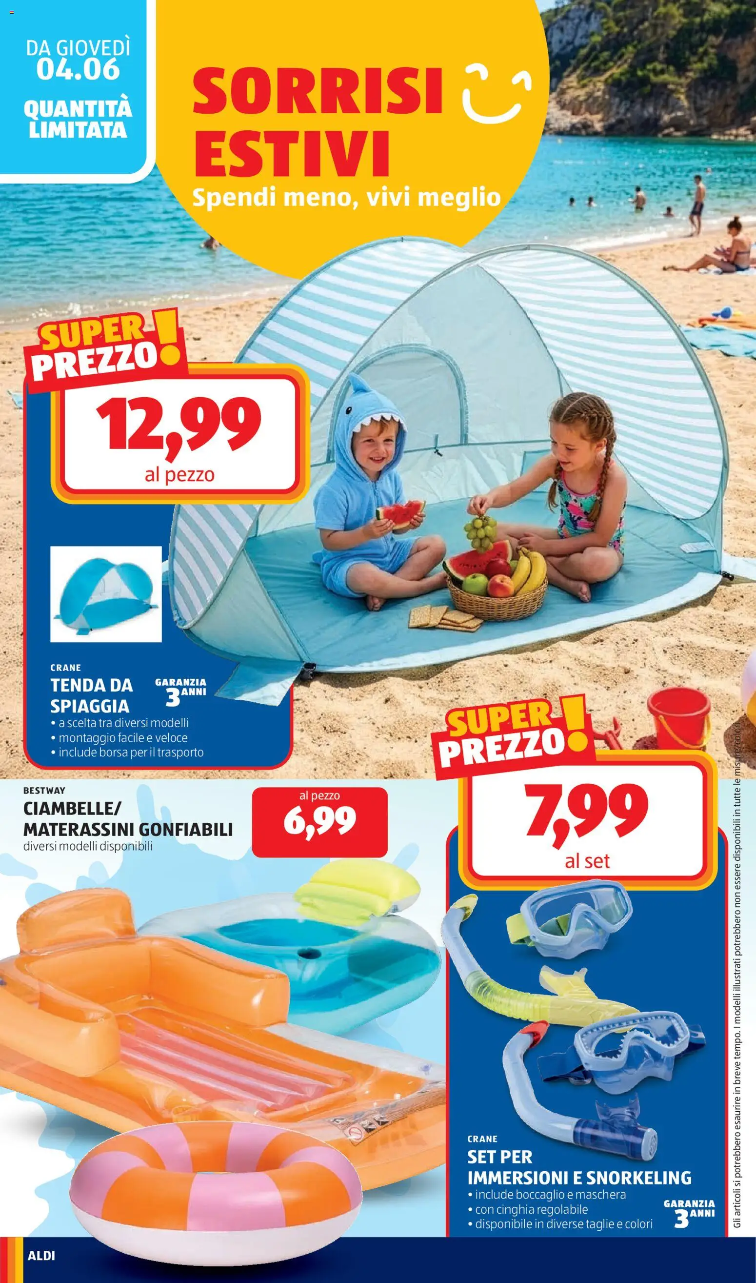 Volantino Aldi del 01.06.2026 | Pagina: 24 | Prodotti: Maschera, Tenda, Boccaglio, Borsa