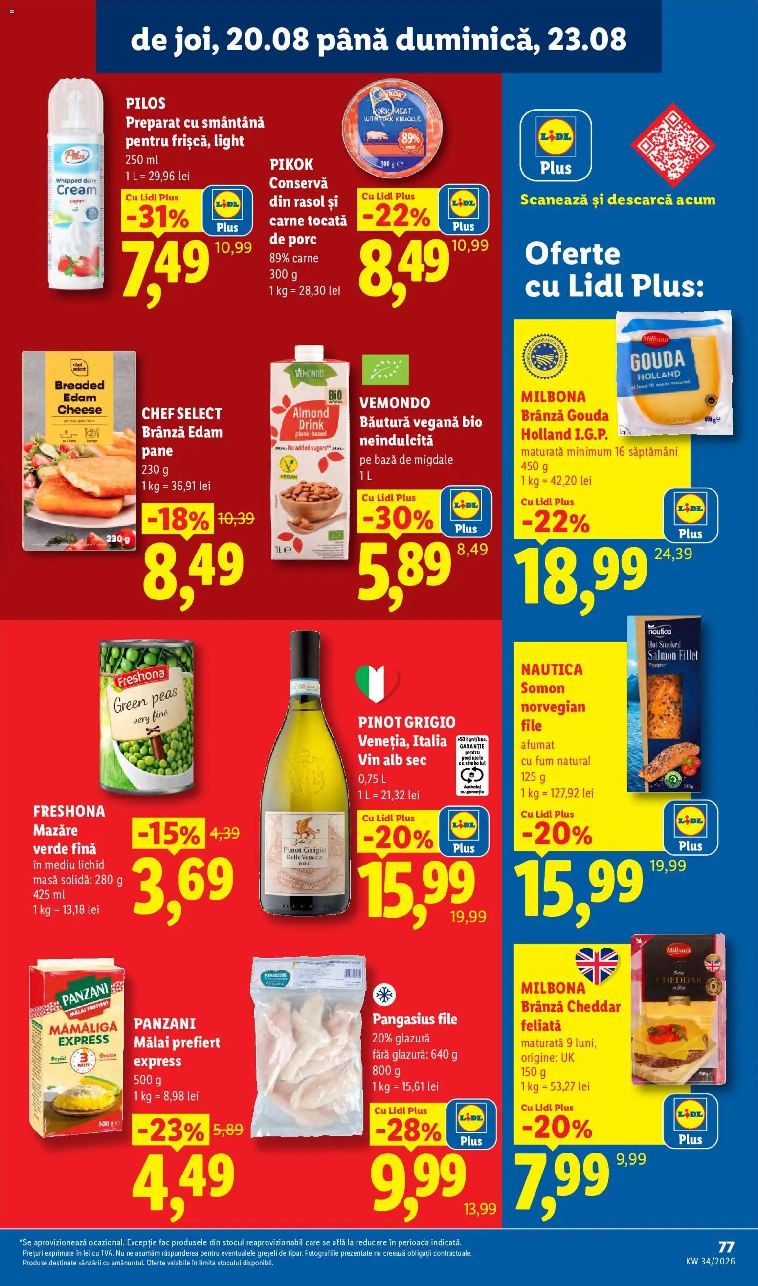 Noul catalog Lidl – valabil de la 17.08.2026 | Pagină: 77 | Produse: Bio, Mazăre, Pilos, Vin