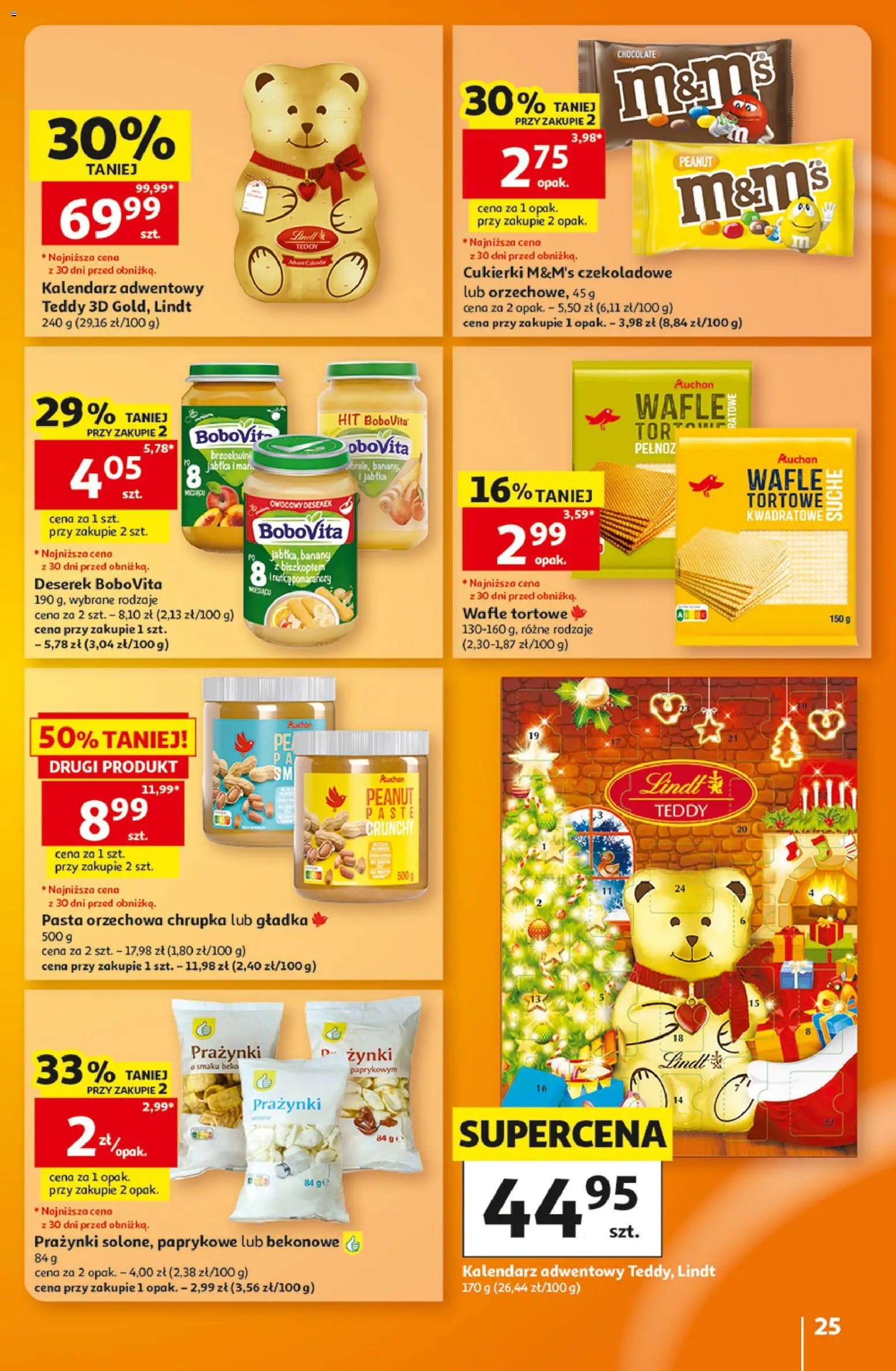 Auchan gazetka - Hipermarket od 29.10.2026 | Strona: 25 | Produkty: Kalendarz adwentowy, Wafle tortowe, Pasta, Jabłka