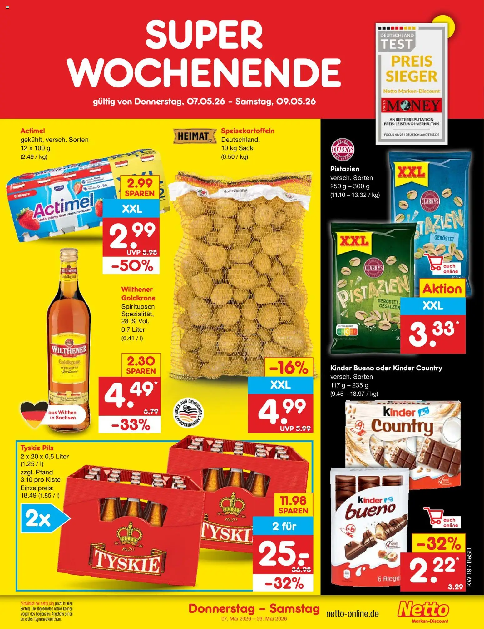 Netto Marken-Discount Super wochenende – gültig ab 07.05.2026 | Seite: 2 | Produkte: Wilthener, Pils, Kinder bueno, Pistazien