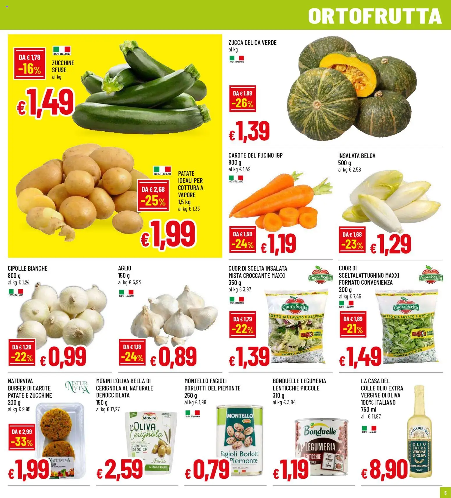 Volantino Galassia del 20/08/2026 | Pagina: 5 | Prodotti: Insalata, Lenticchie, Cipolle, Carote