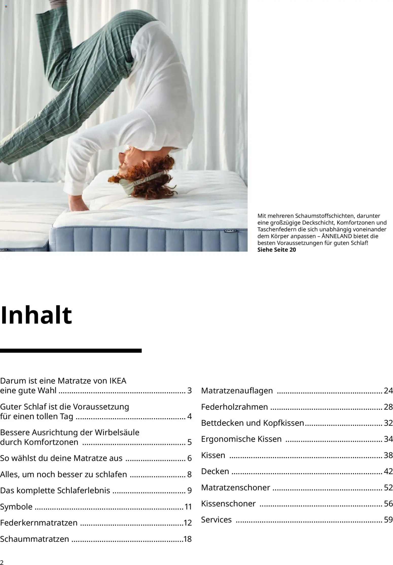 Ikea Prospekt  Schlafkomfort	 – gültig ab 30.09.2025 | Seite: 2 | Produkte: Matratze, Kissen, Kopfkissen, Matratzenschoner