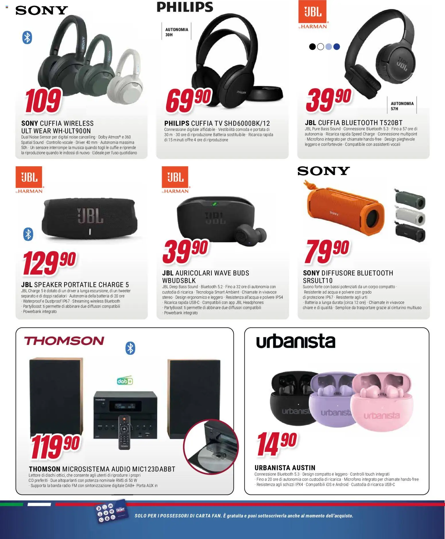 Volantino Trony del 21.05.2026 | Pagina: 7 | Prodotti: Auricolari, Cd, Radio, Cuffie