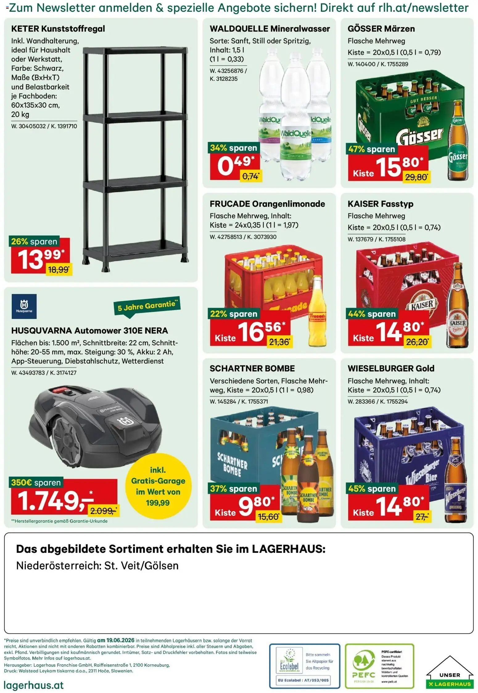 Lagerhaus Wochen Angebote gültig ab 19.06.2026 | Seite: 4 | Produkte: Bier