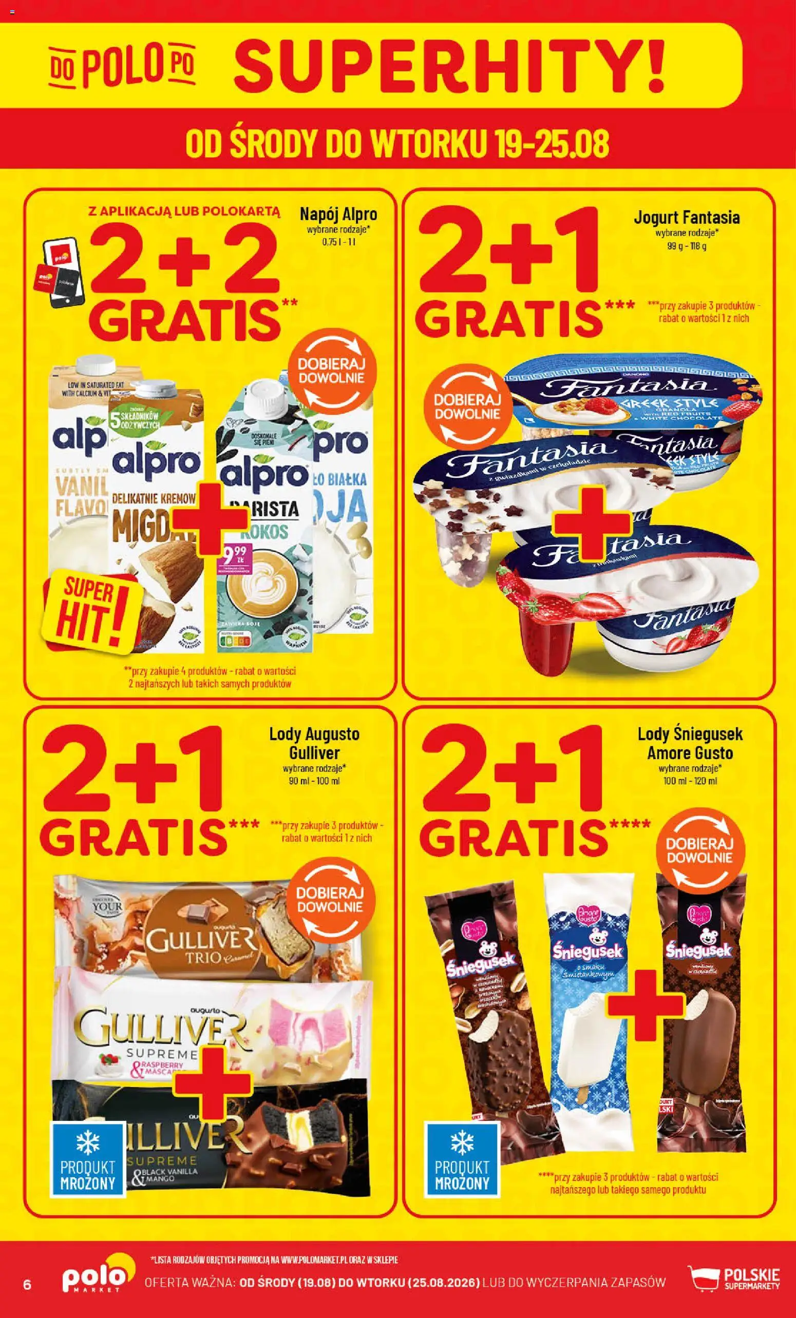 POLOmarket gazetka od 19.08.2026 | Strona: 6 | Produkty: Alpro, Granola, Jogurt, Lody