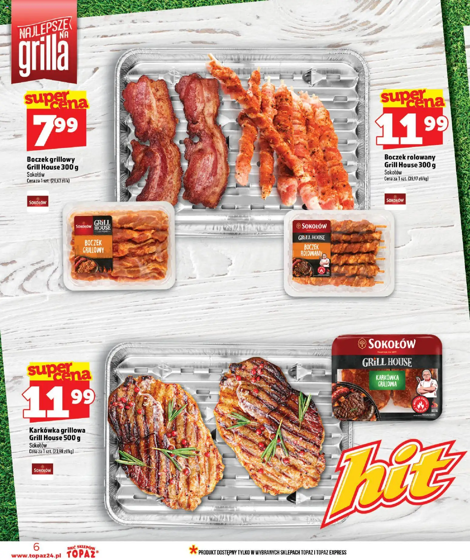 Topaz gazetka od 18.06.2026 | Strona: 6 | Produkty: Karkówka, Grill, Boczek