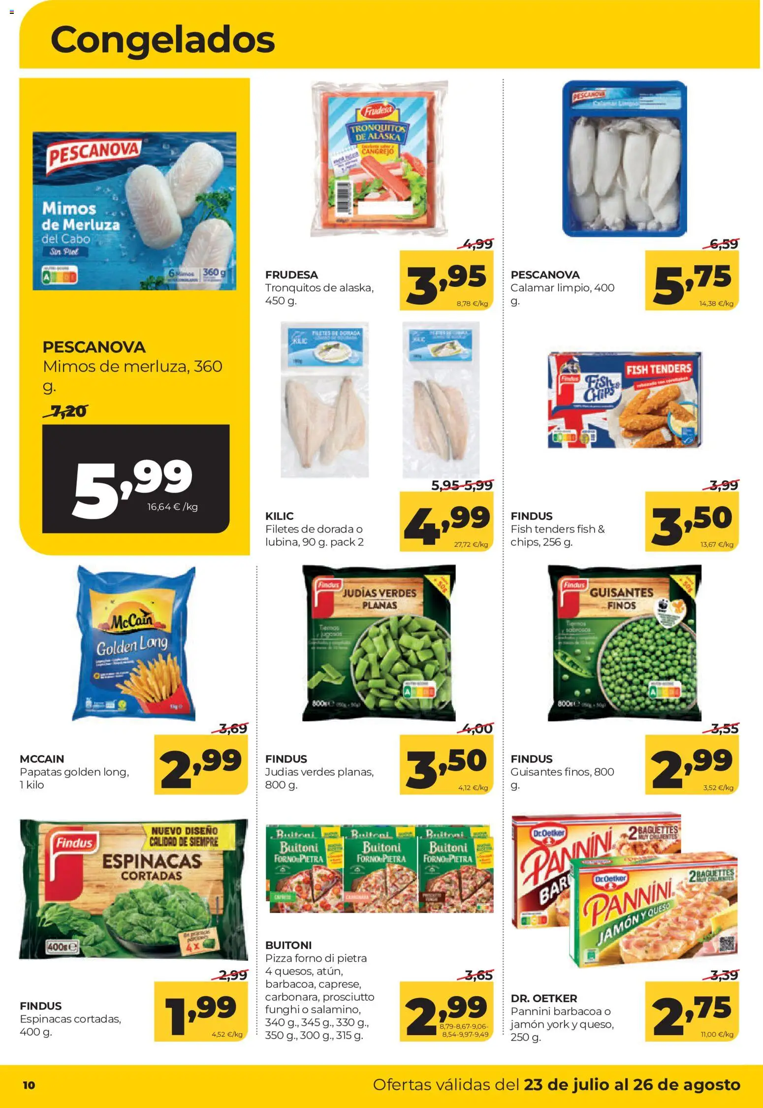 Alimerka folleto Castilla y León │ válido desde el 23/07/2026 | Página: 10 | Productos: Queso, Jamón, Pizza, Πορσελάνη