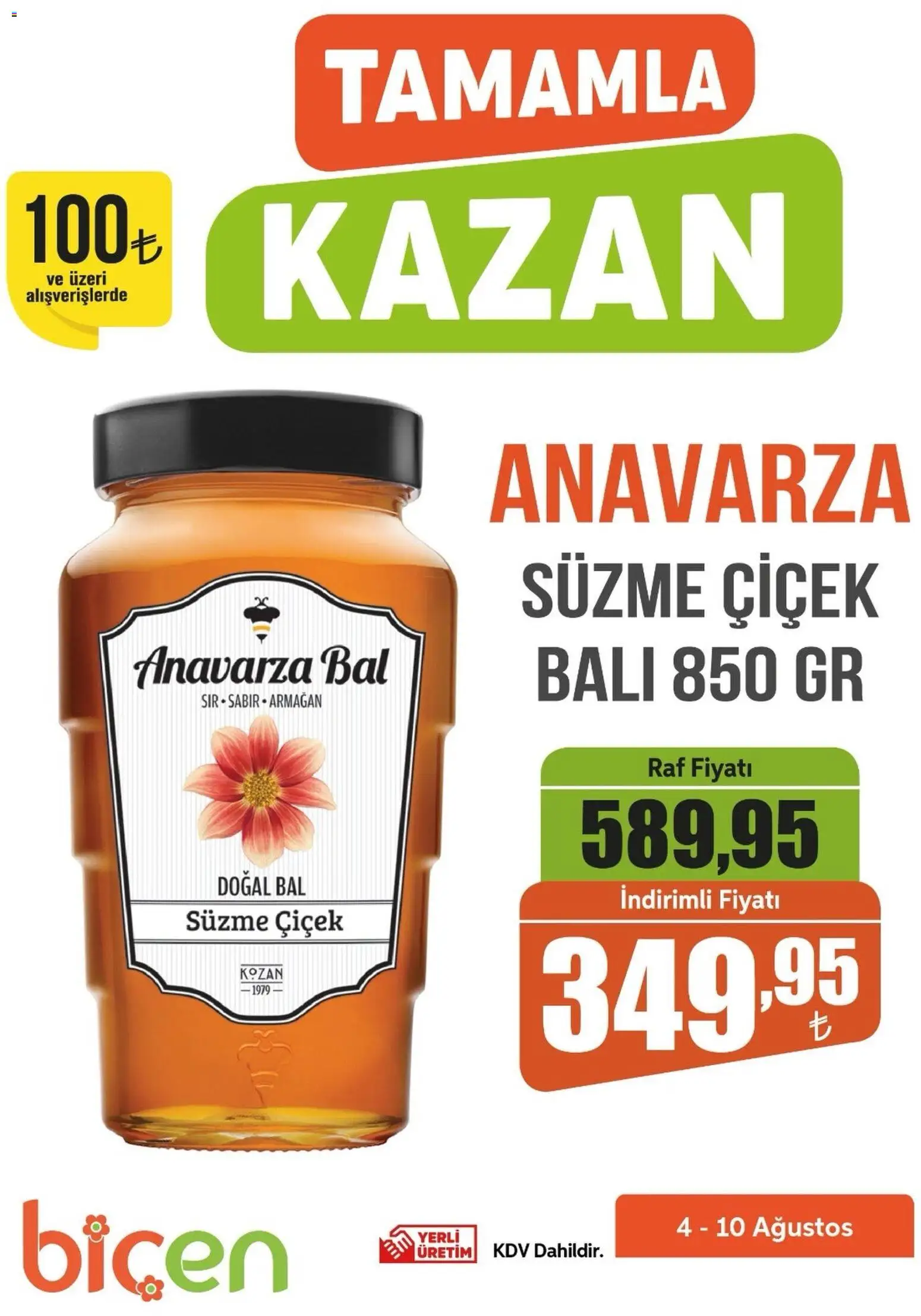 Biçen Market - Tamamla Kazan - 04 Ağustos 2026 tarihinden itibaren geçerlidir | Sayfa: 1 | Ürünler: Raf