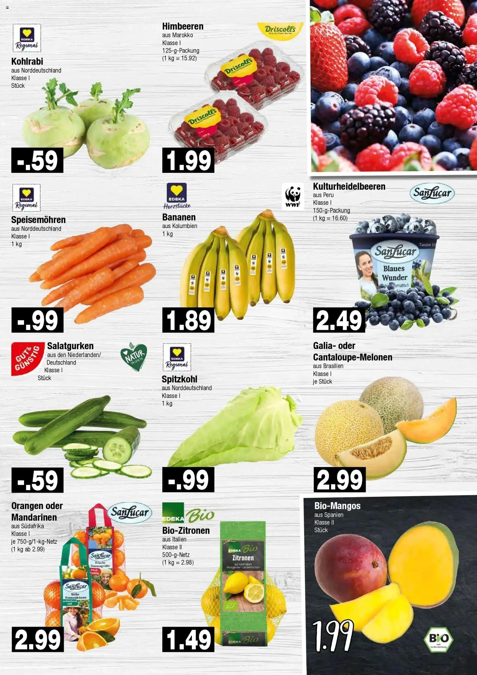 Edeka Prospekt Hamburg (ab 12.10.2026) » Angebote Online | Seite: 3 | Produkte: Himbeeren, Bananen, Orangen, Zitronen