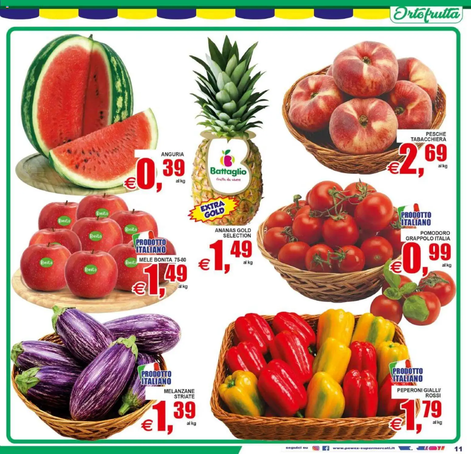 Volantino Pewex del 01/07/2026 | Pagina: 11 | Prodotti: Mele, Peperoni, Ananas, Anguria