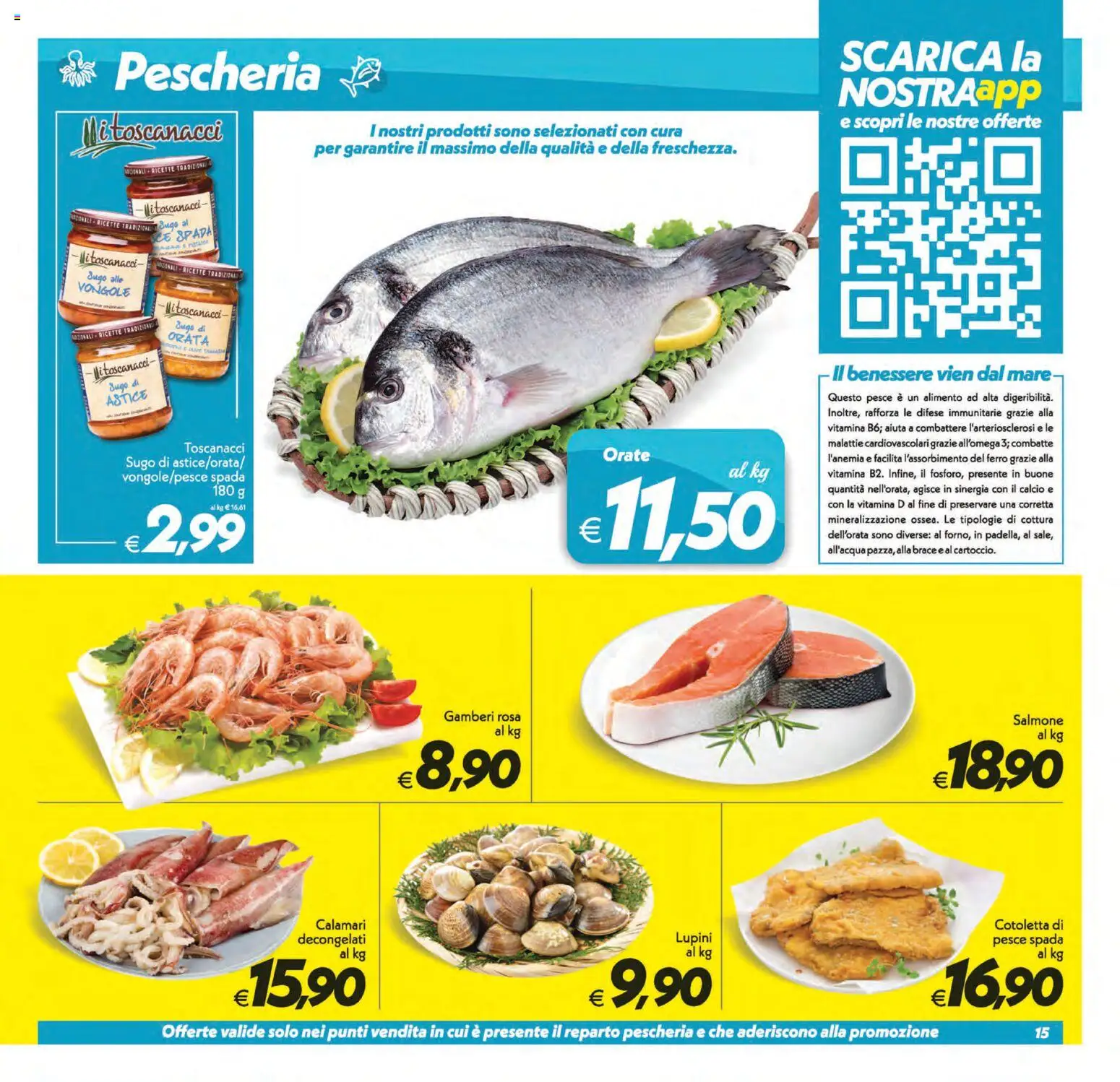 Volantino SuperConveniente del 21/08/2026 | Pagina: 15 | Prodotti: Lupini, Pesce, Astice, Ferro