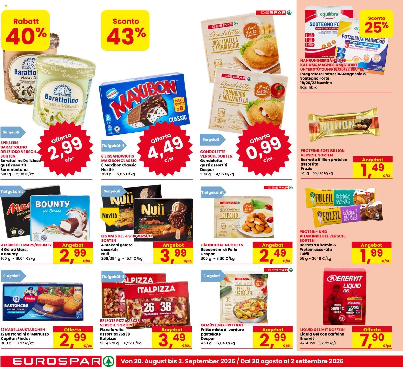 Volantino Eurospar del 17/08/2026 | Pagina: 6 | Prodotti: Panna, Latte, Formaggio, Noci