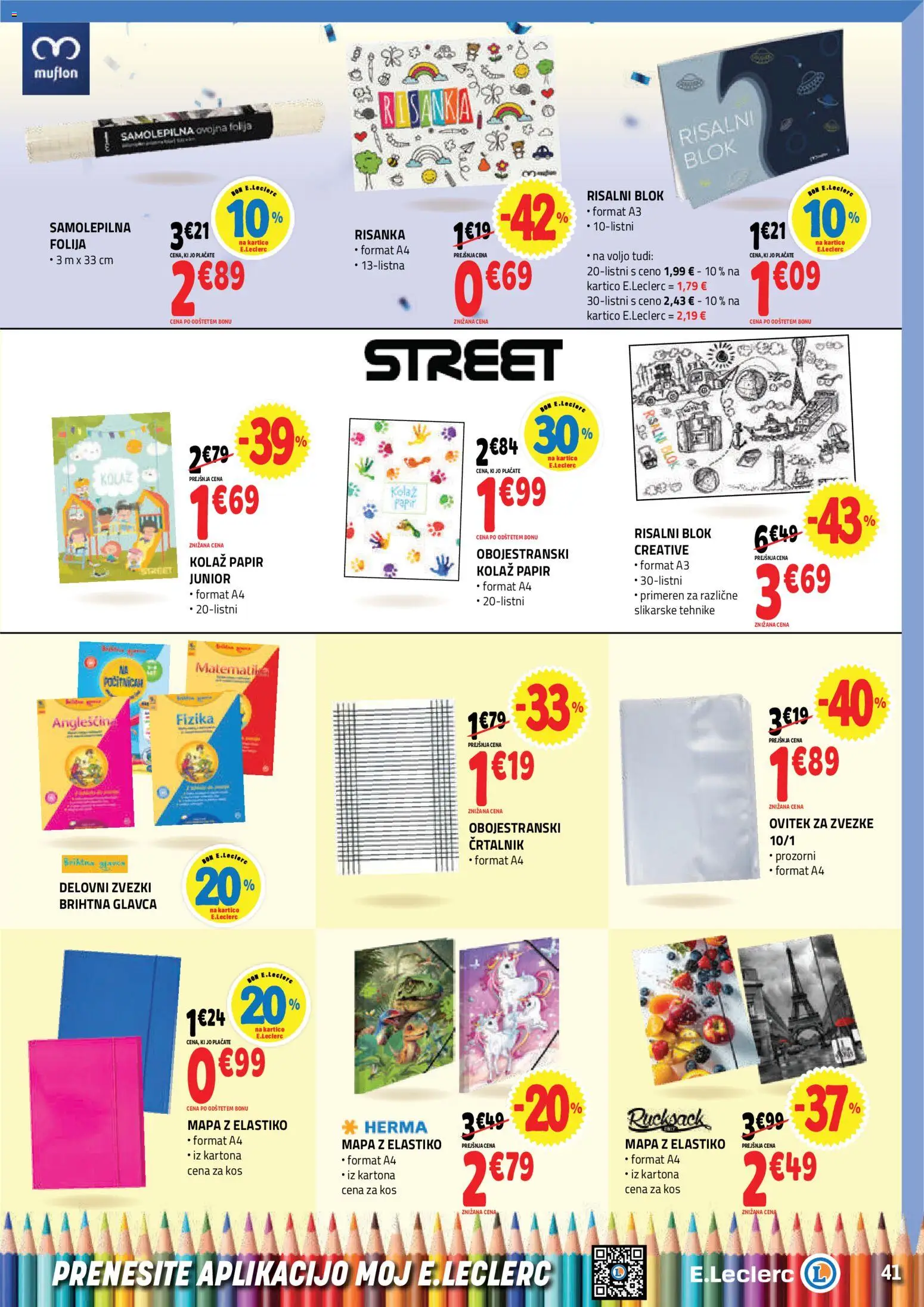 Novi E.leclerc katalog ponudbe – veljaven od 17.06.2026 | Stran: 7 | Izdelki: Kos, Folija, Mapa, Blok