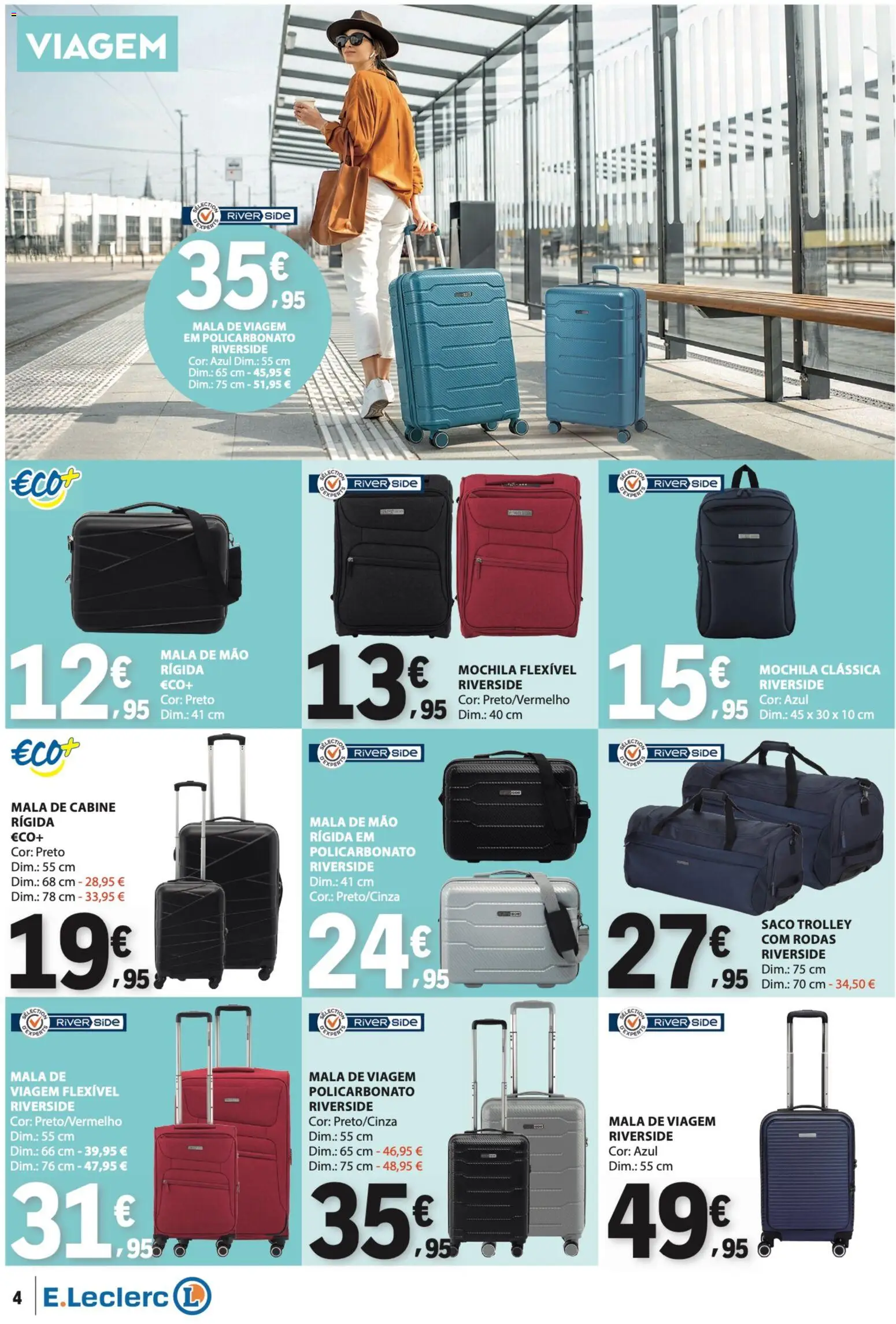 E.Leclerc folheto Não Alimentar │ válido de 04.06.2026 | Página: 4 | Produtos: Mochila, Mala de viagem