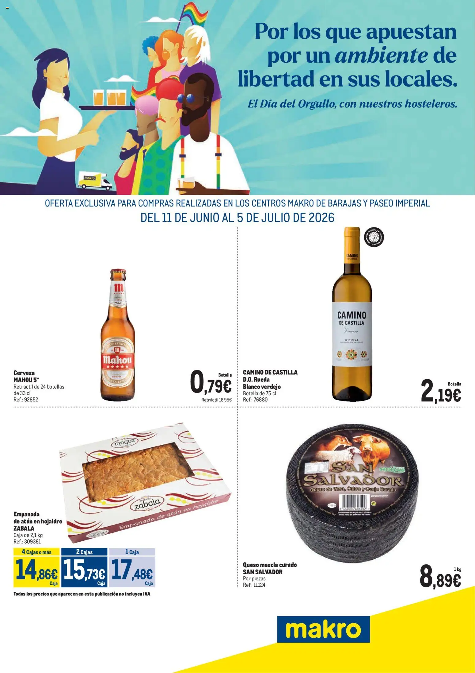 Makro Día del Orgullo Barajas y Pº Imperial │ válido desde el 11.06.2026 | Página: 1 | Productos: Queso, Cerveza, Caja