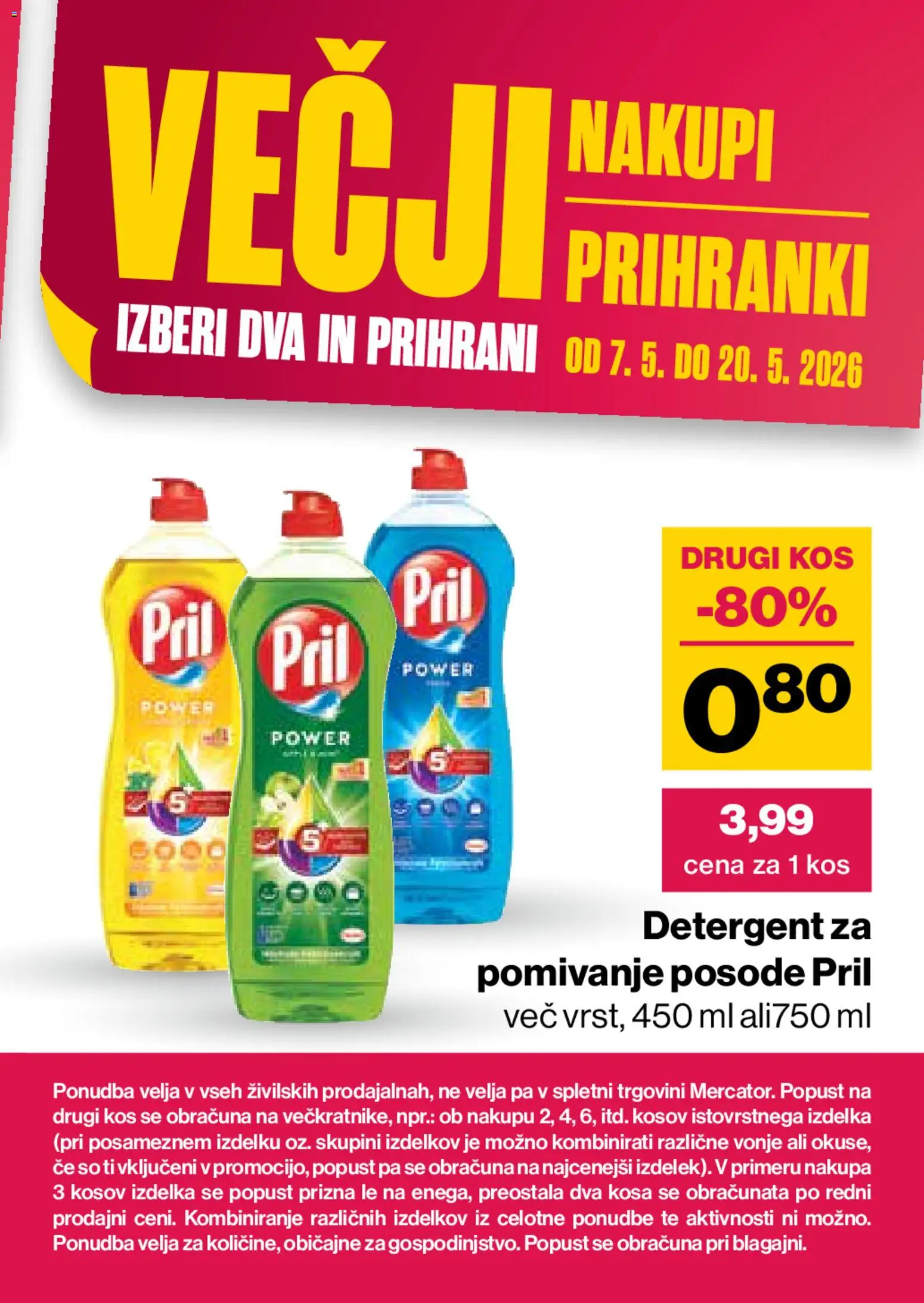 Novi Mercator katalog ponudbe – veljaven od 07.05.2026 | Stran: 56 | Izdelki: Kos, Detergent