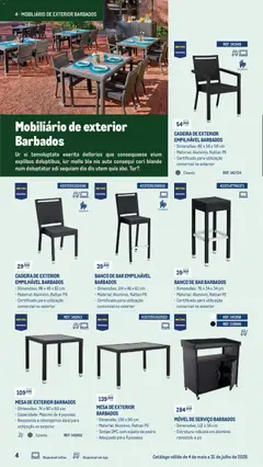 Pré-visualização Makro Especial Mobiliário válido de 04.05.2026 | Página: 4 | Produtos: Banco, Pó, Mesa, Cadeira