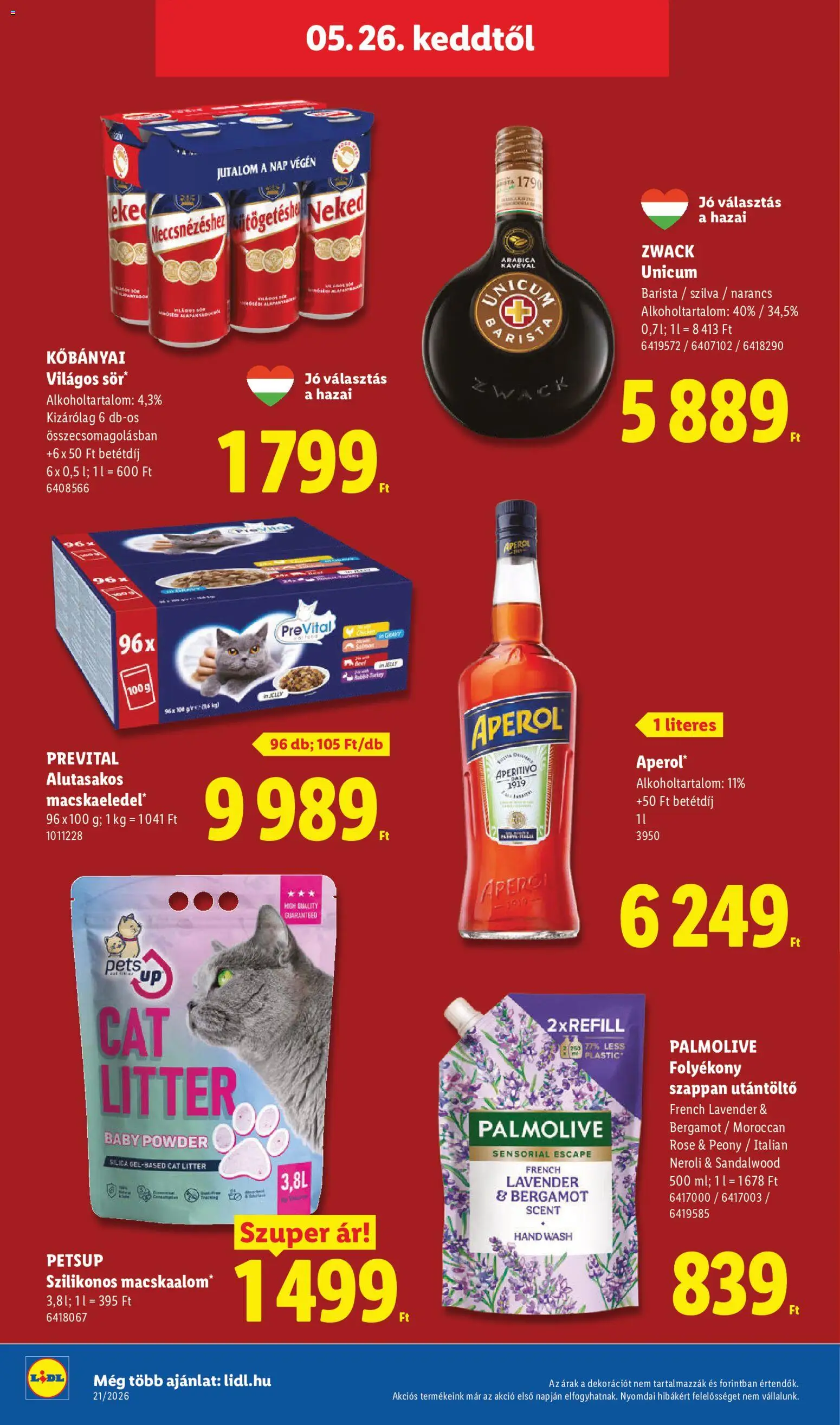 Lidl akciós ujság - amely érvényes a következő dátumtól: 21.05.2026 | Oldal: 80 | Termékek: Aperol, Folyékony szappan, Narancs, Szappan