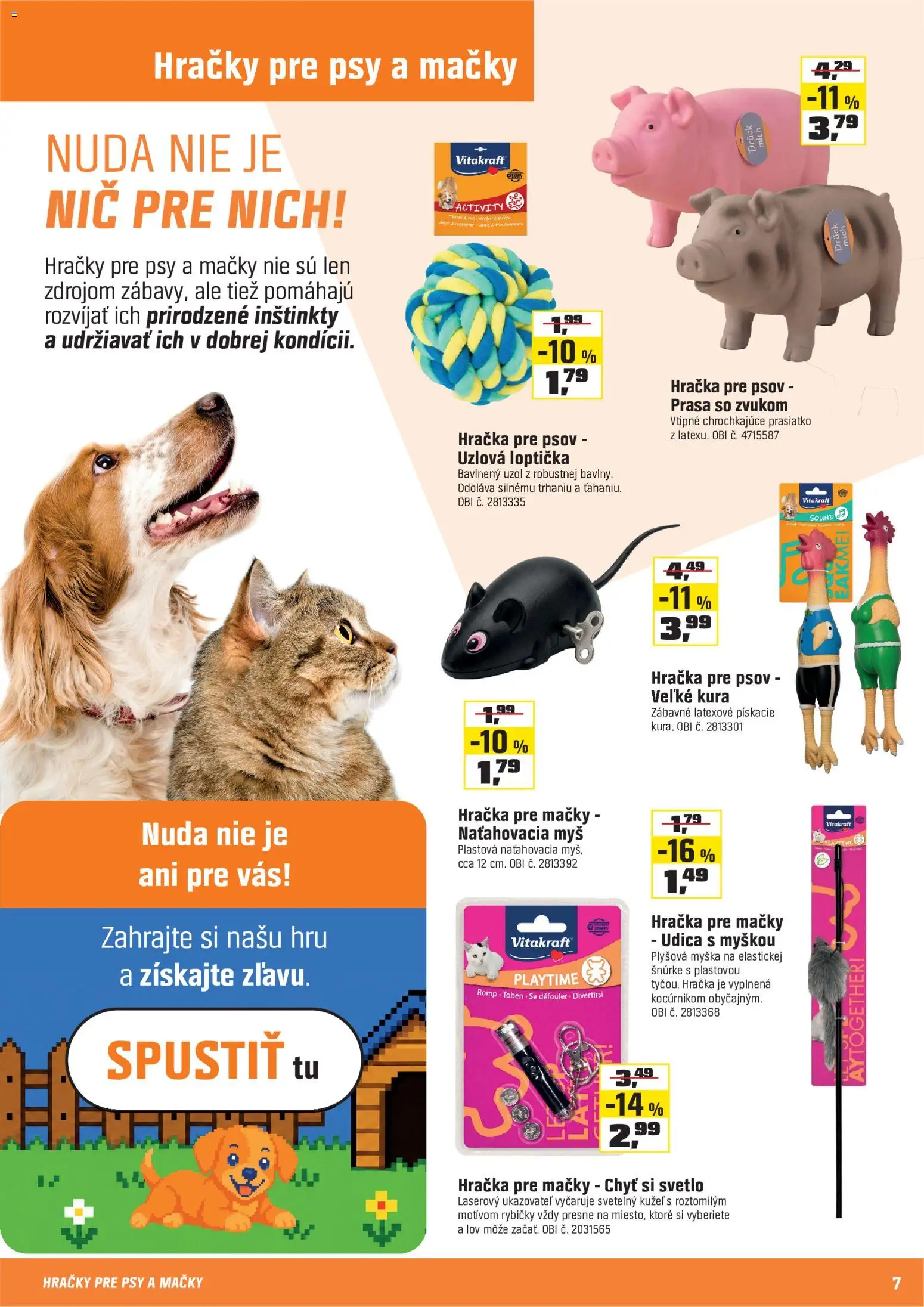 Nové OBI akcie – leták je platný od 15.09.2026 | Strana: 7 | Produkty: Svetlo, Myš, Hračky