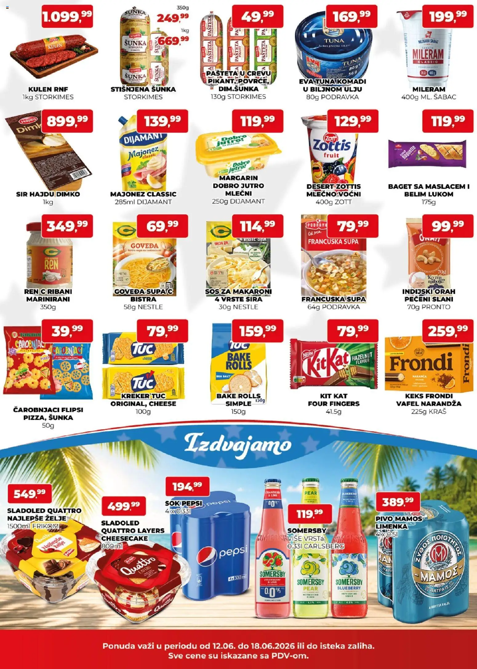 Plus Cash & Carry katalog - važi od 12.06.2026 | Strana: 2 | Proizvode: Margarin, Cheesecake, Šunka, Pivo