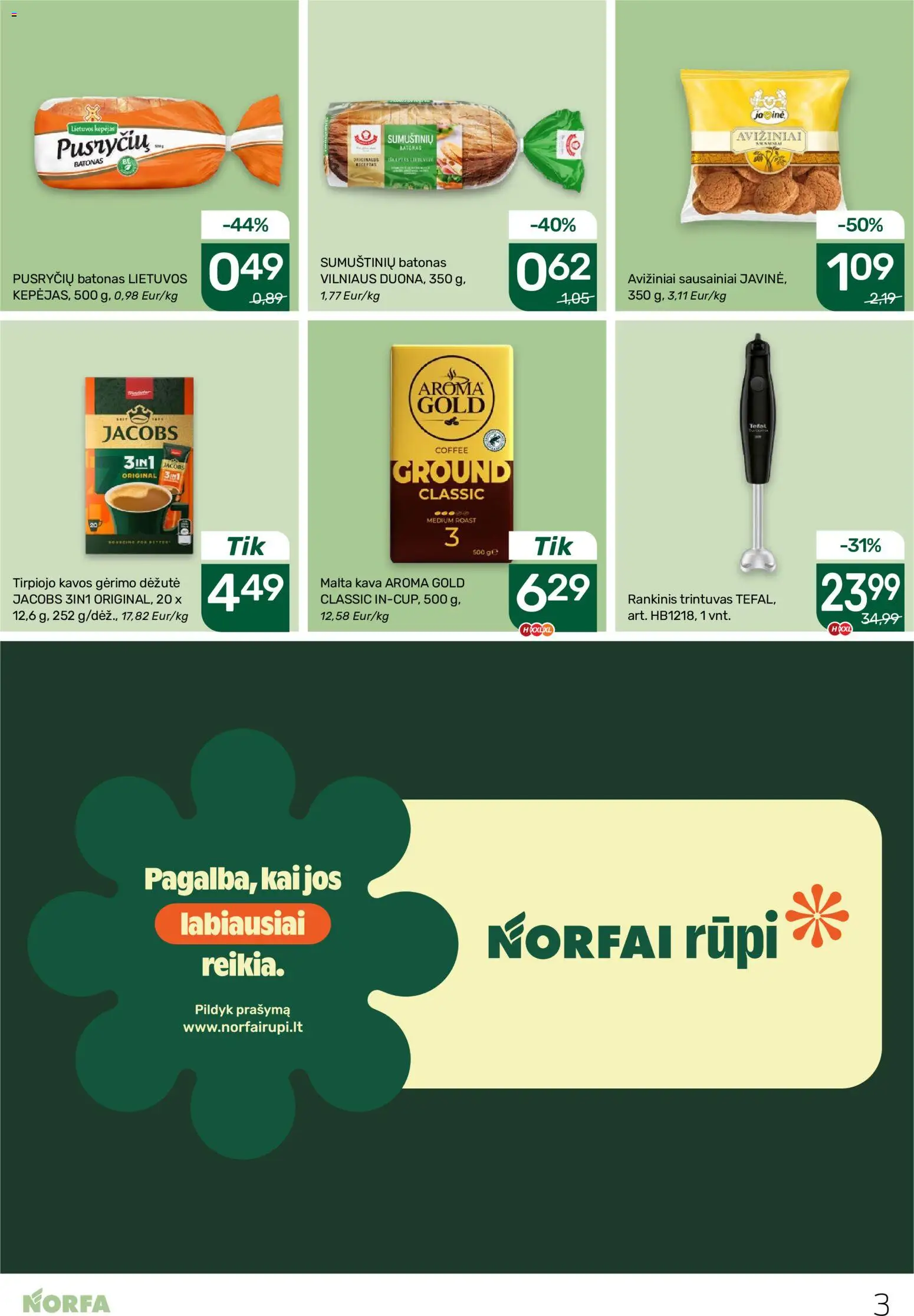 NORFA akcijos nuo 2026.07.23 | Puslapis: 3 | Prekių: Sausainiai, Batonas, Kava