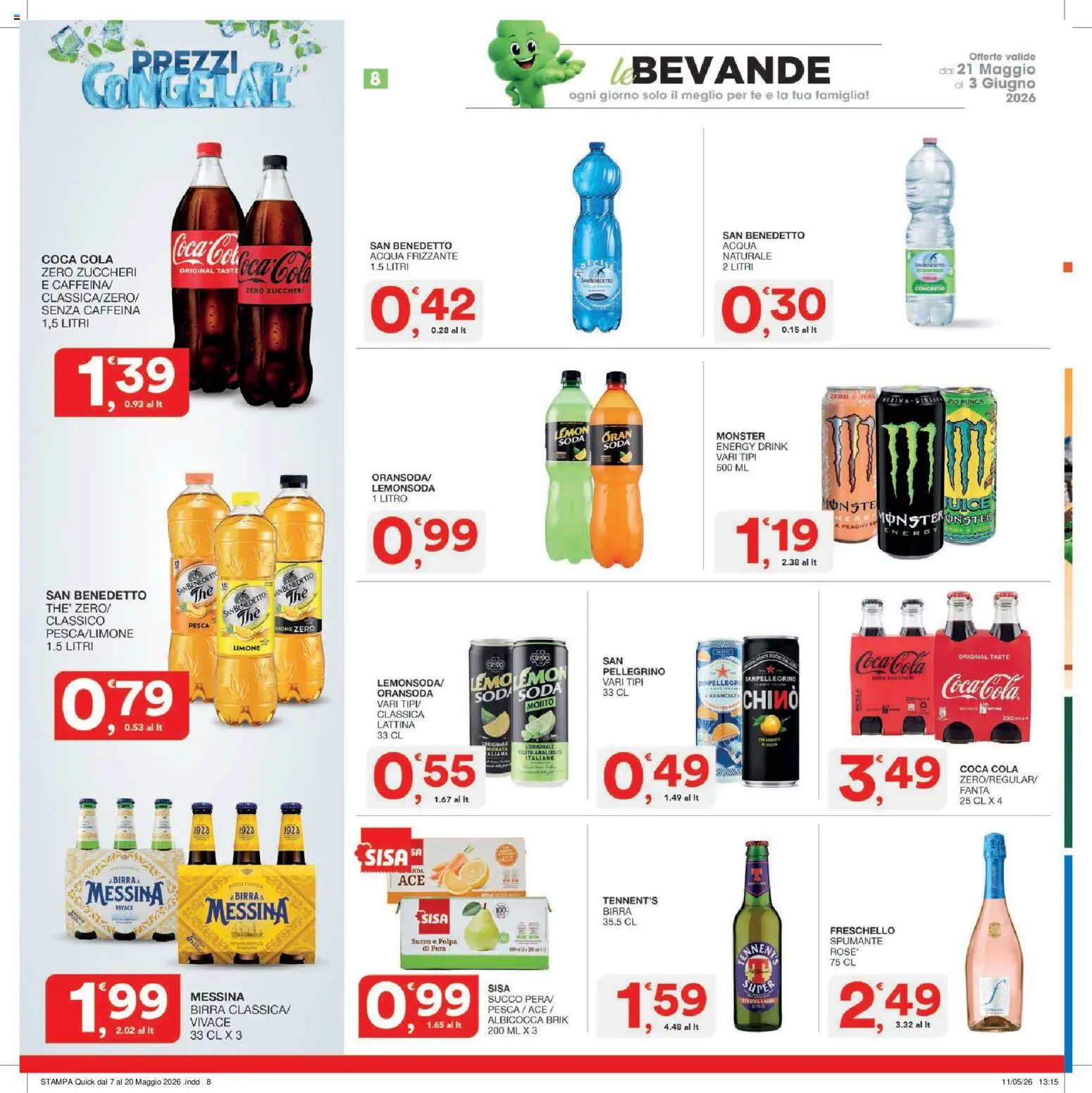 Volantino SISA del 21.05.2026 | Pagina: 8 | Prodotti: Succo, Acqua, Fanta, Stampa