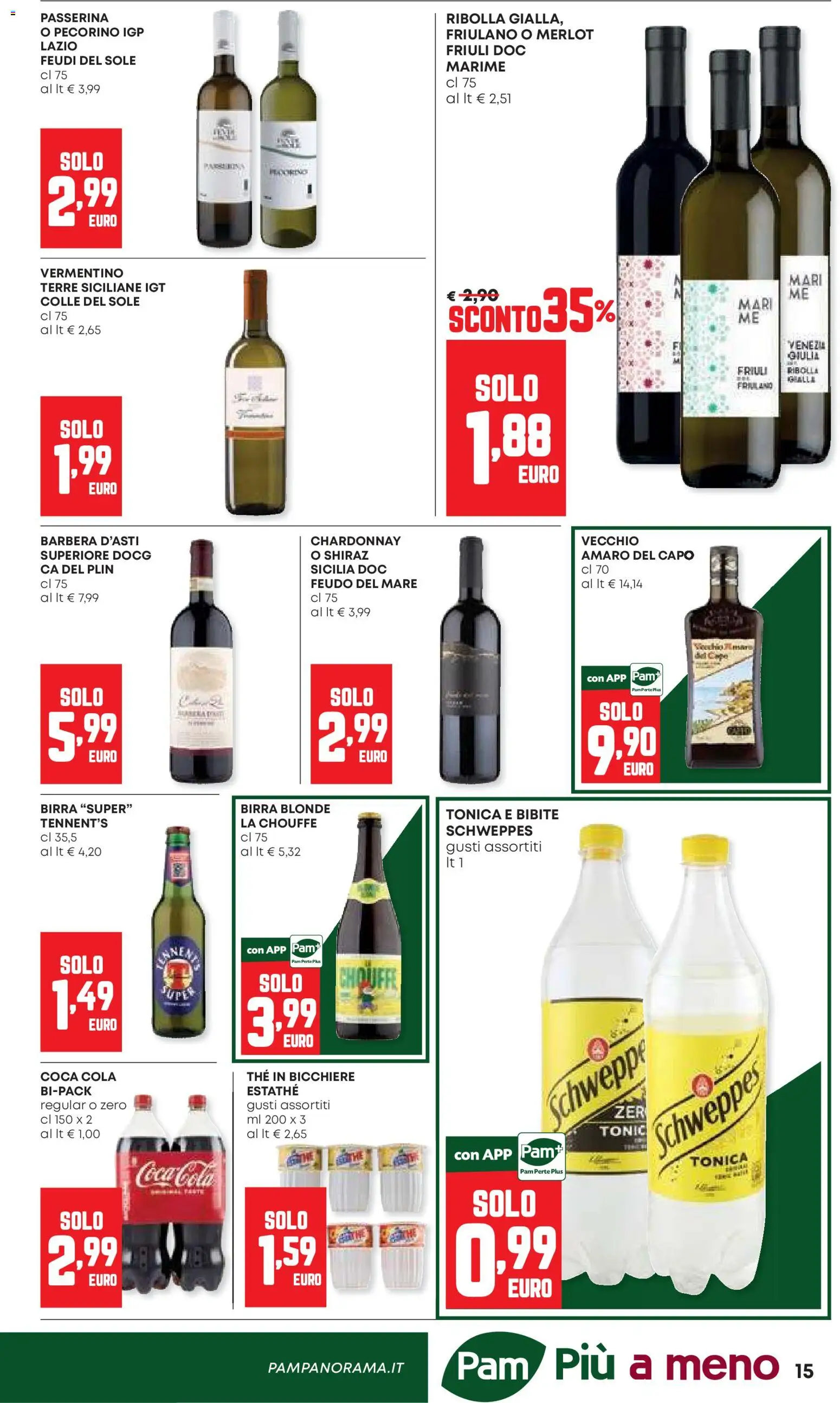 Volantino Panorama del 10/09/2026 | Pagina: 15 | Prodotti: Tennent's, Bibite, Pecorino, Amaro