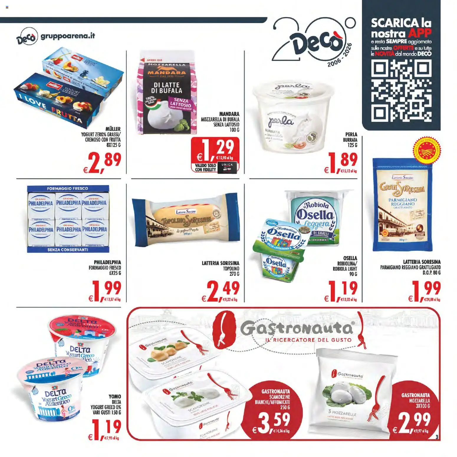 Volantino Decò del 01/09/2026 | Pagina: 3 | Prodotti: Mozzarella di bufala, Parmigiano reggiano, Burrata, Senza lattosio
