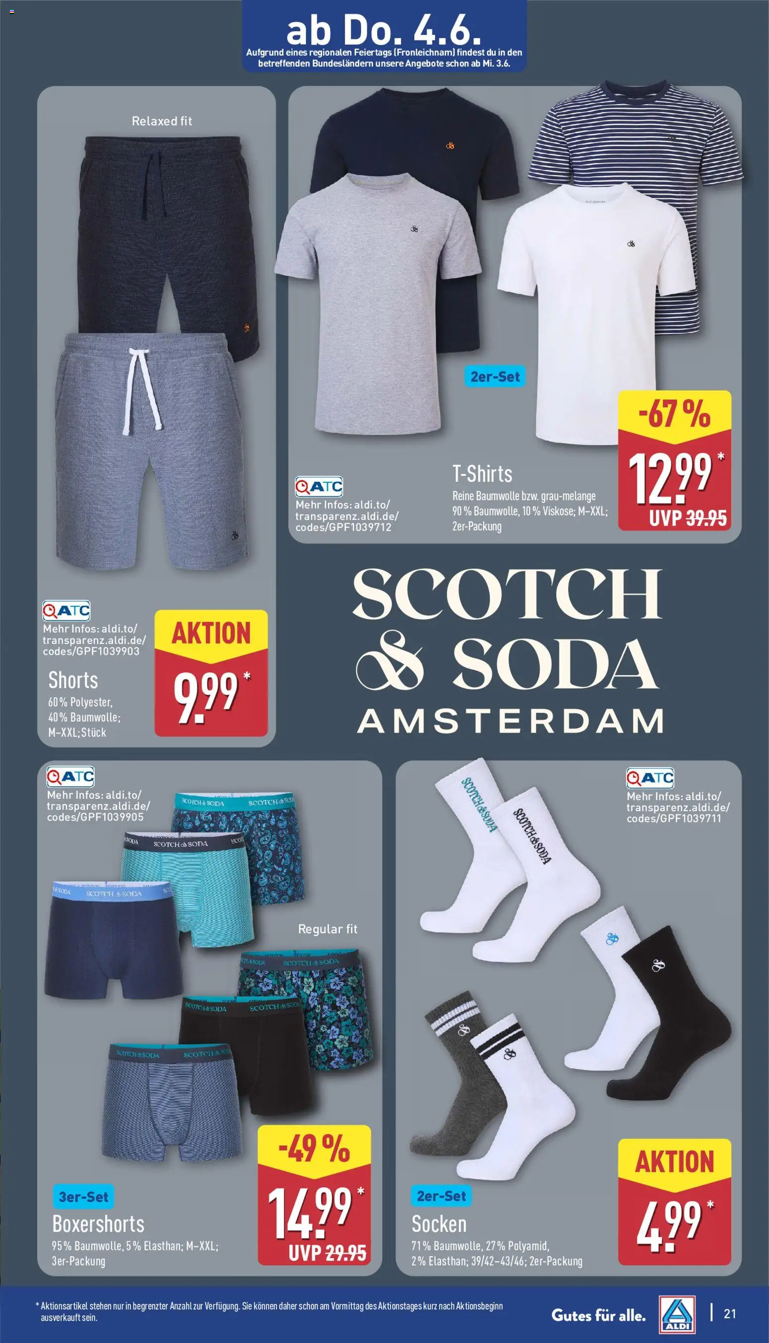 Aldi Prospekt – gültig ab 01.06.2026 | Seite: 21 | Produkte: Socken
