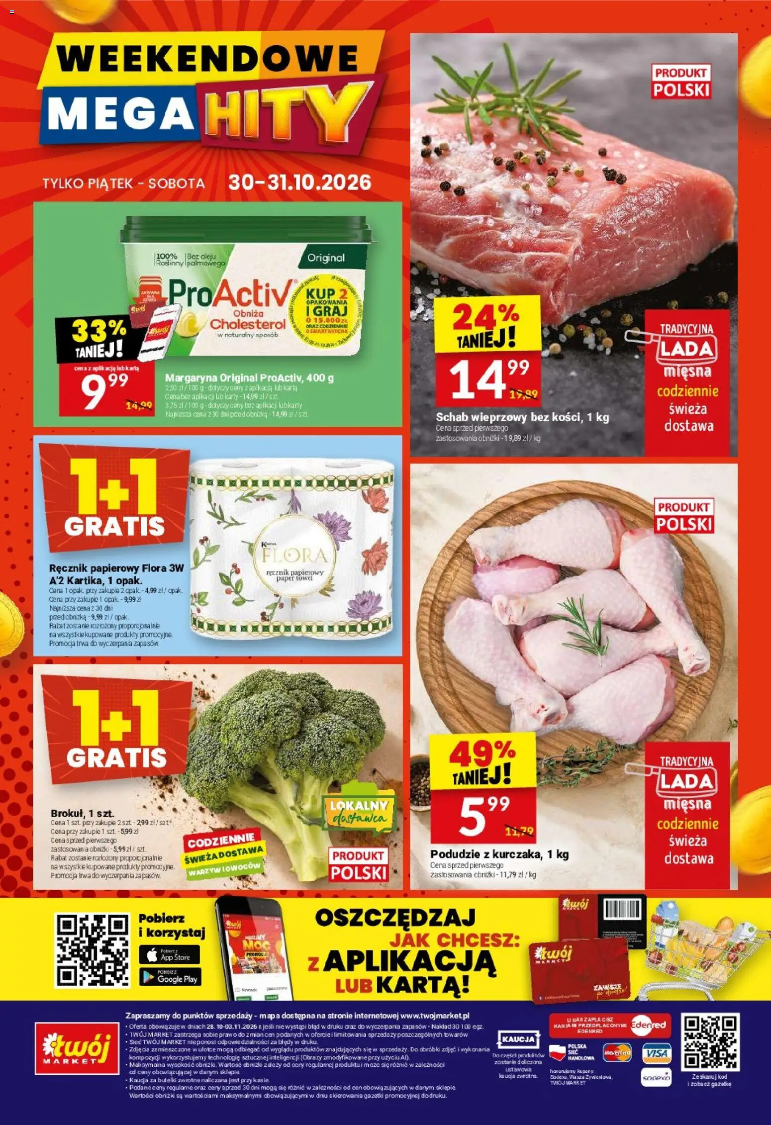 Twój Market gazetka od 28.10.2026 | Strona: 40 | Produkty: Schab, Schab wieprzowy, Margaryna, Ręcznik papierowy