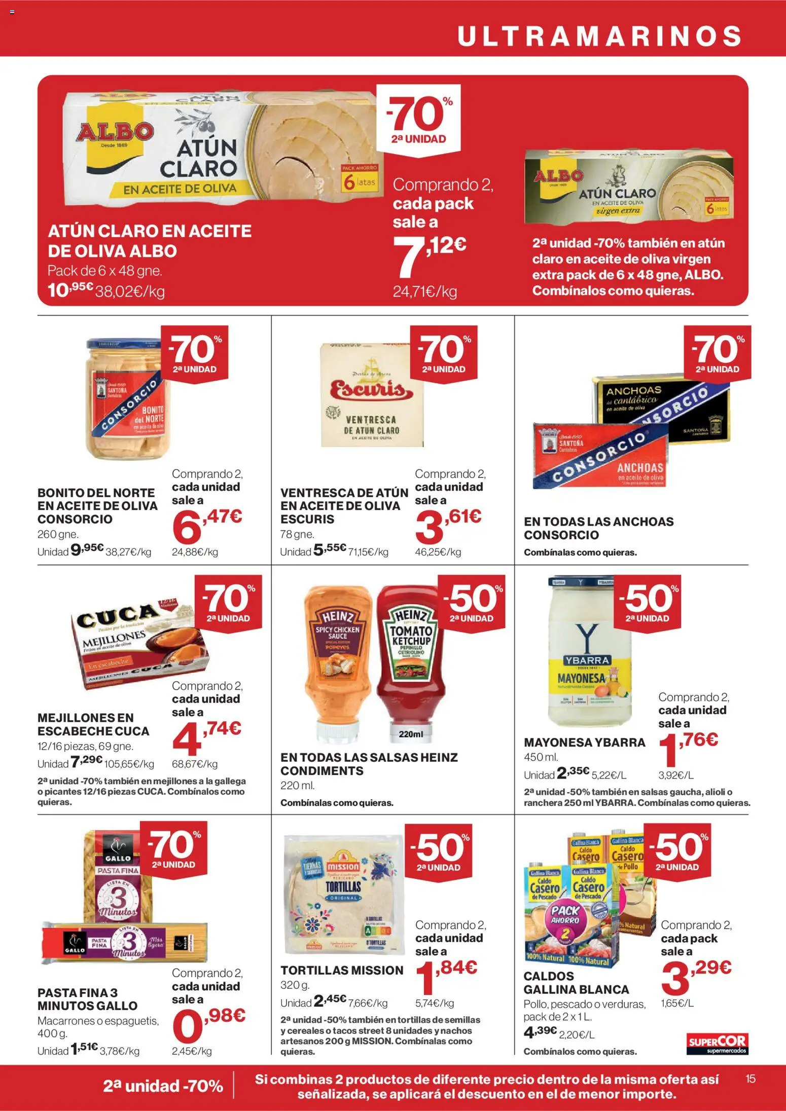 Supercor folleto │ válido desde el 30/07/2026 | Página: 15 | Productos: Pescado, Cereales, Pasta, Tacos