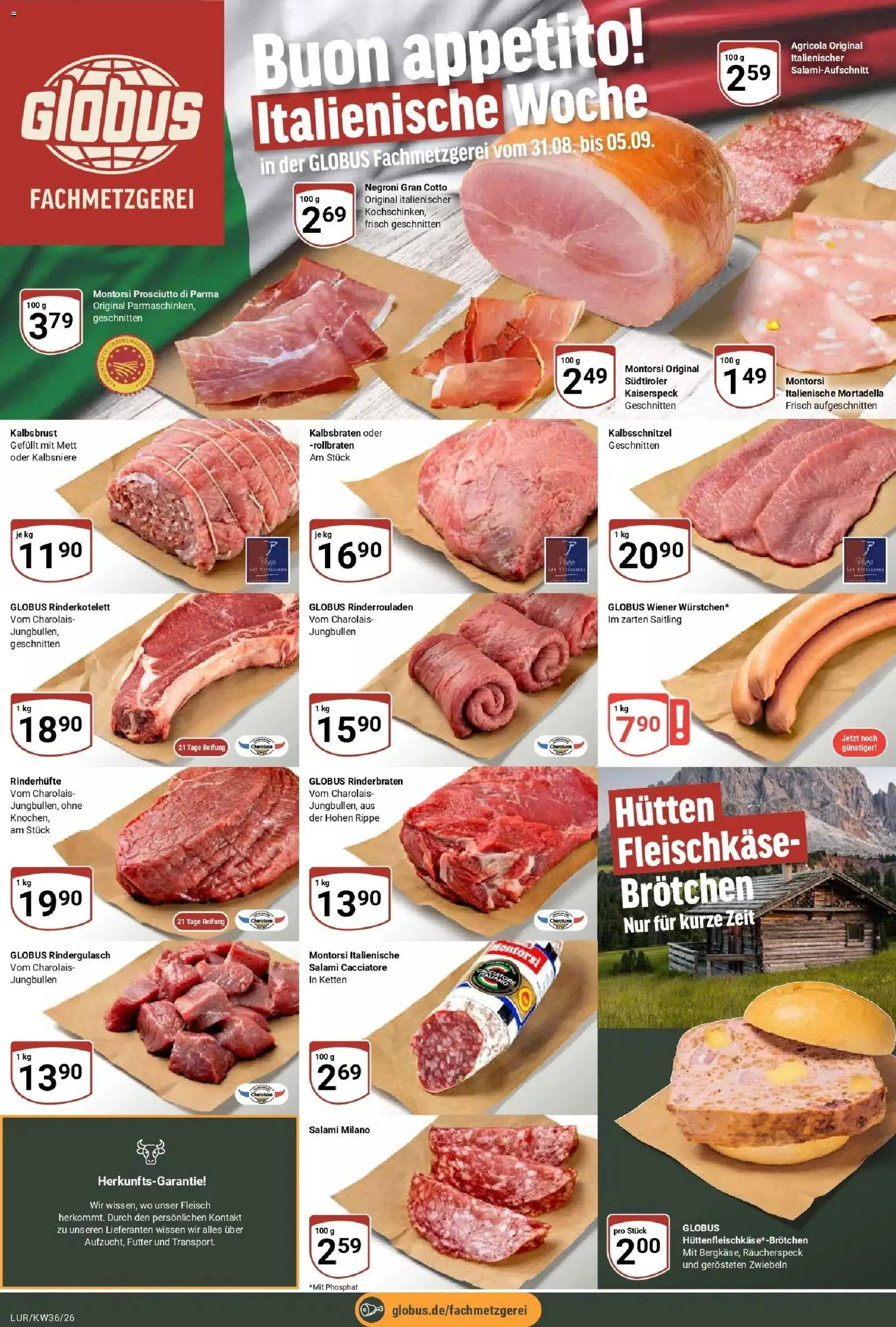Globus Aktueller Prospekt (ab 31.08.2026) » Angebote online | Seite: 9 | Produkte: Rinderrouladen, Rinderbraten, Rindergulasch, Salami