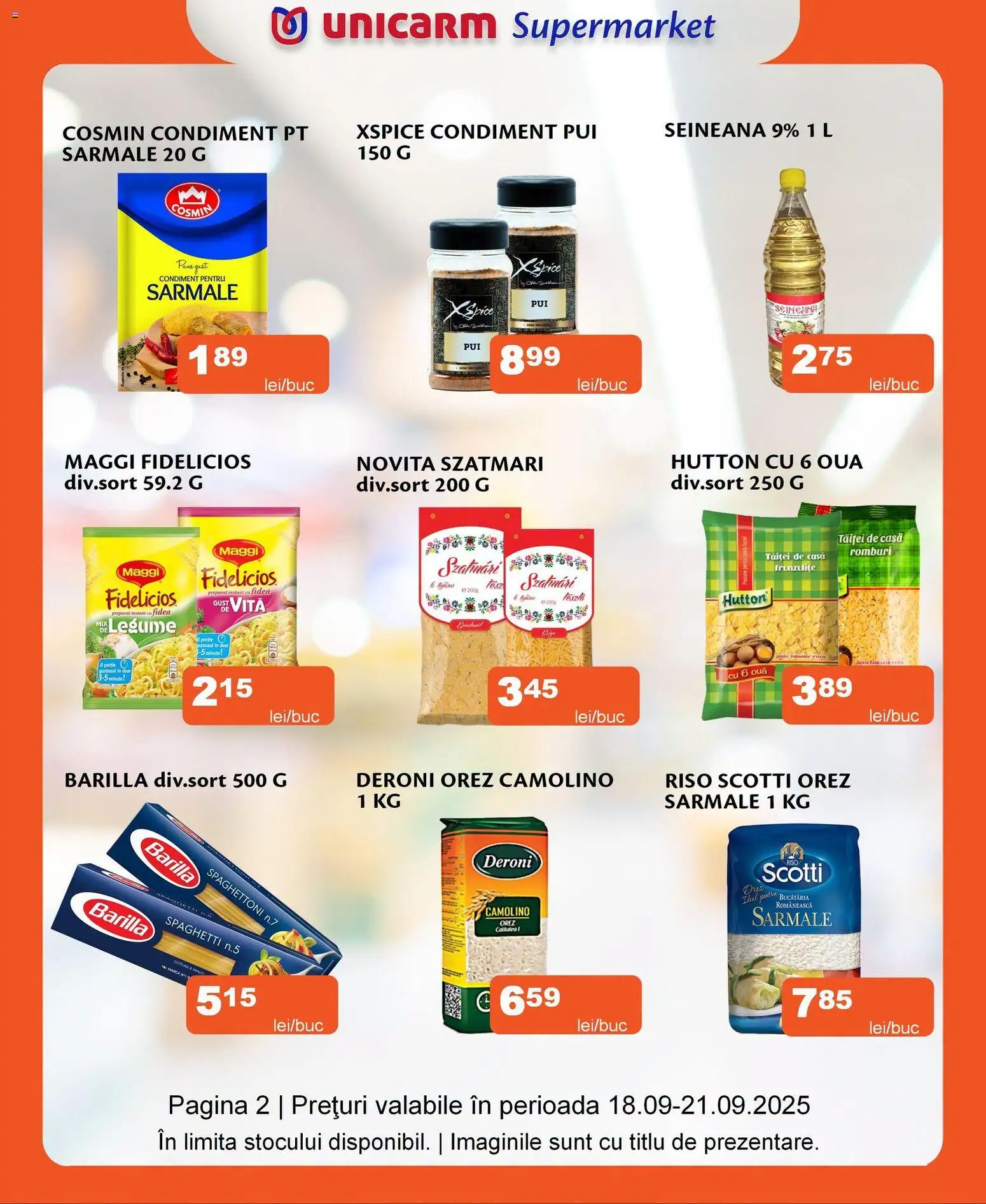Noul catalog Unicarm – valabil de la 30.07.2026 | Pagină: 2 | Produse: Hacıyatmaz Kedi Oyuncağı, Ouă, Orez, Legume