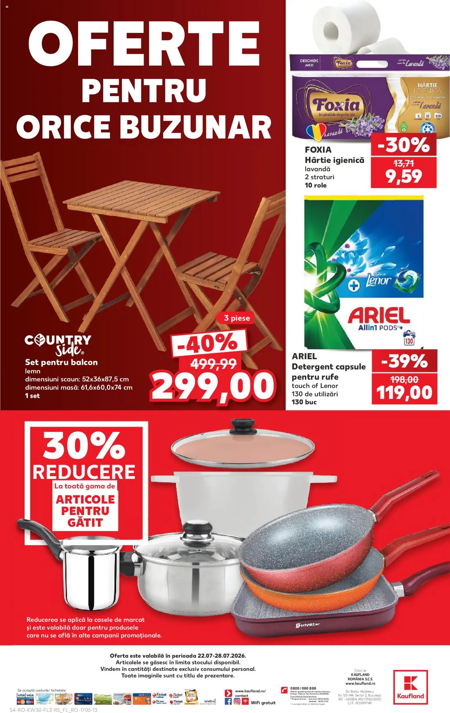Noul catalog Kaufland – valabil de la 22.07.2026 | Pagină: 4 | Produse: Masă, Scaun, Role, Detergent