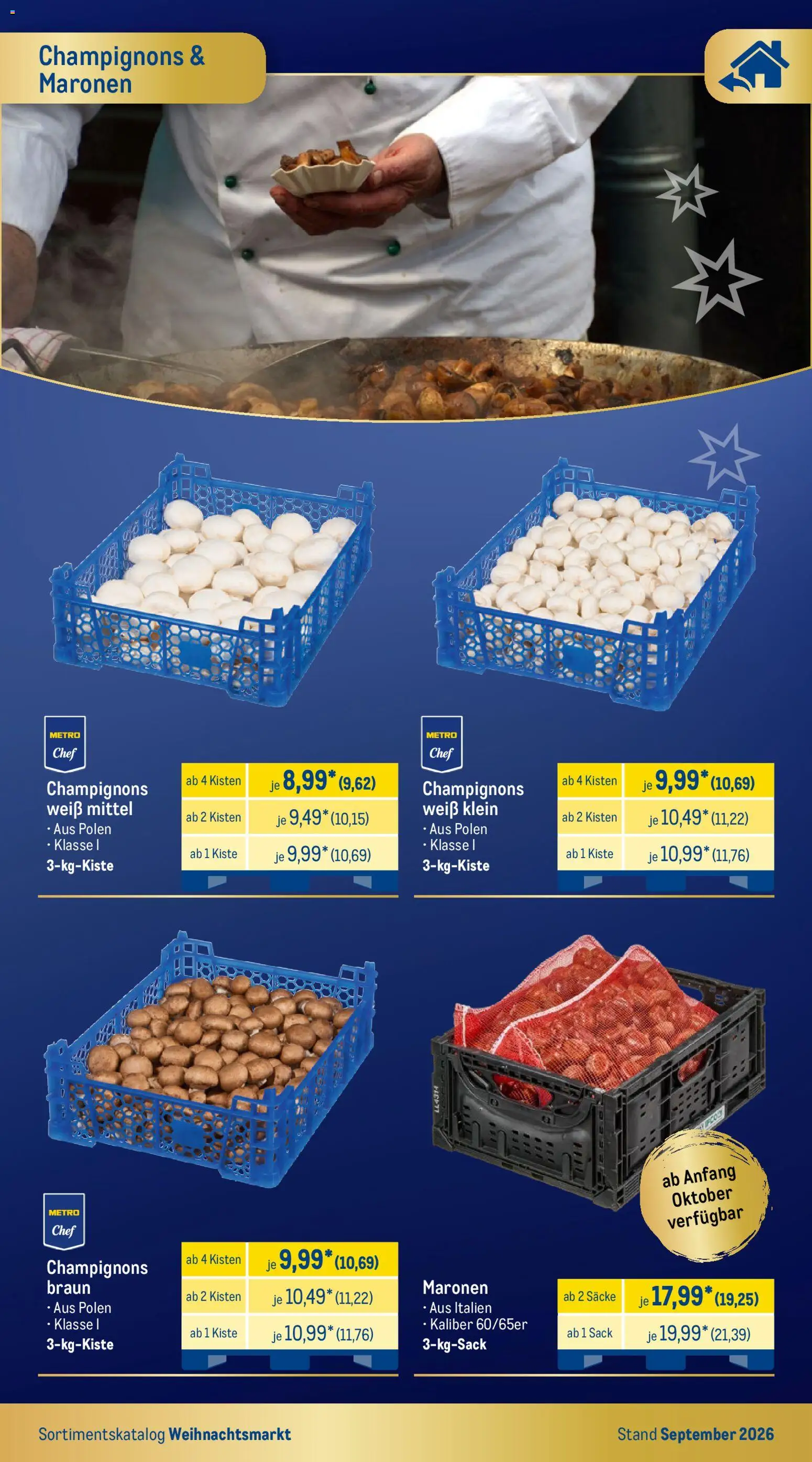 Metro Weihnachtsmarkt – gültig ab 01.09.2026 | Seite: 17 | Produkte: Champignons