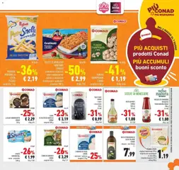 Anteprima del volantino OLIO EXTRAVERGINE DI OLIVA ITALIANO CONAD, - classico - non filtrato 1 l valido a partire dal 19.05.2026 | Pagina: 29 | Prodotti: Rosmarino, Salmone, Tonno, Nasello