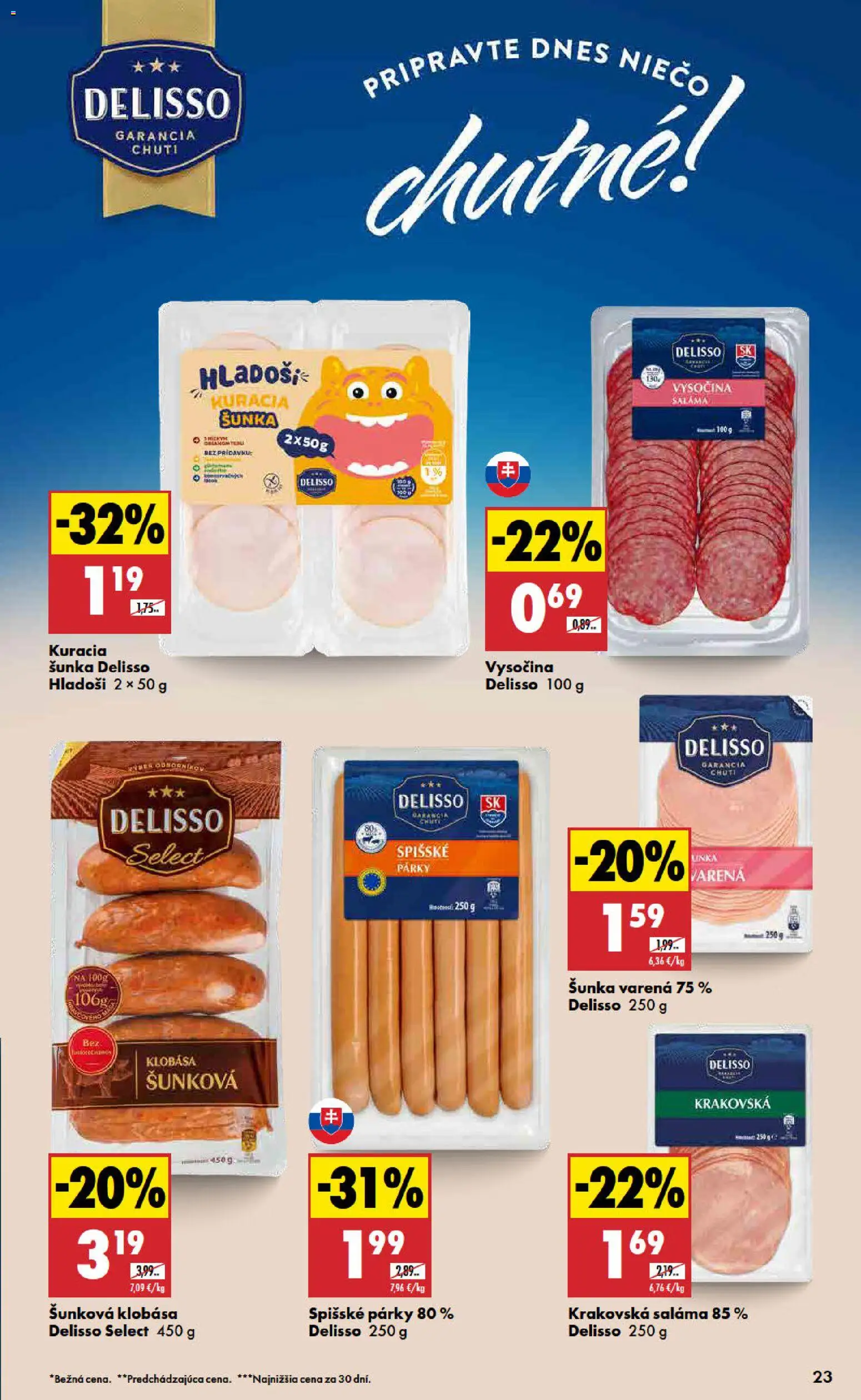 Nové Biedronka akcie – leták je platný od 27.08.2026 | Strana: 23 | Produkty: Saláma, Šunka, Kuracia šunka, Párky