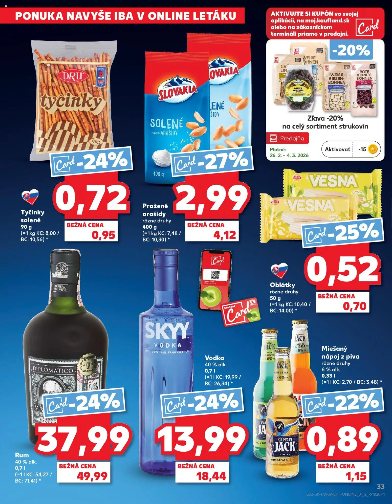 Nové Kaufland akcie – leták je platný od 26.02.2026 | Strana: 33 | Produkty: Diplomatico, Oblátky, Diplomático rum, Rum