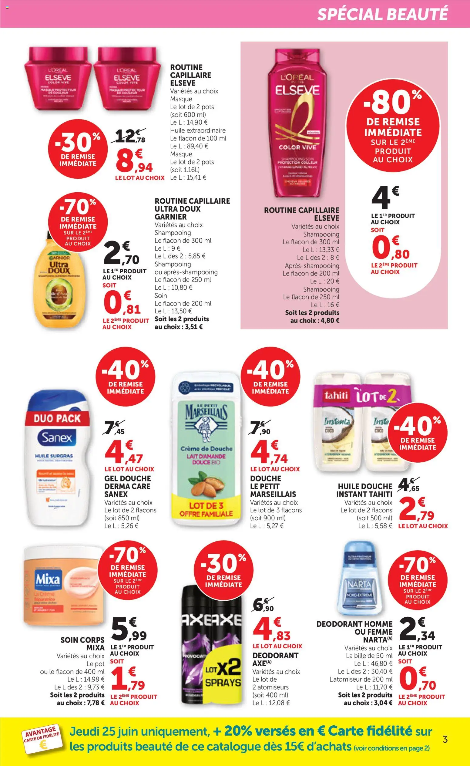 {H1} | Page: 3 | Produits: Lait d'amande, Masque, Douche, Crème