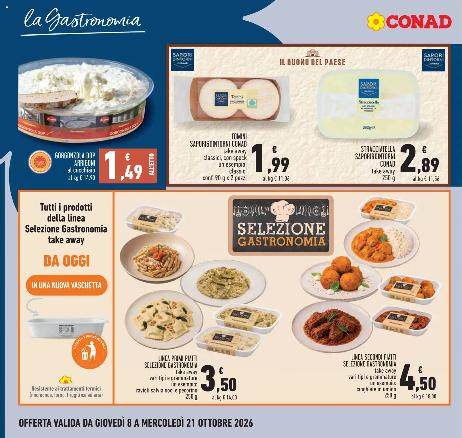 Volantino Conad del 08/10/2026 | Pagina: 8 | Prodotti: Friggitrice ad aria, Pasta, Ravioli, Friggitrice