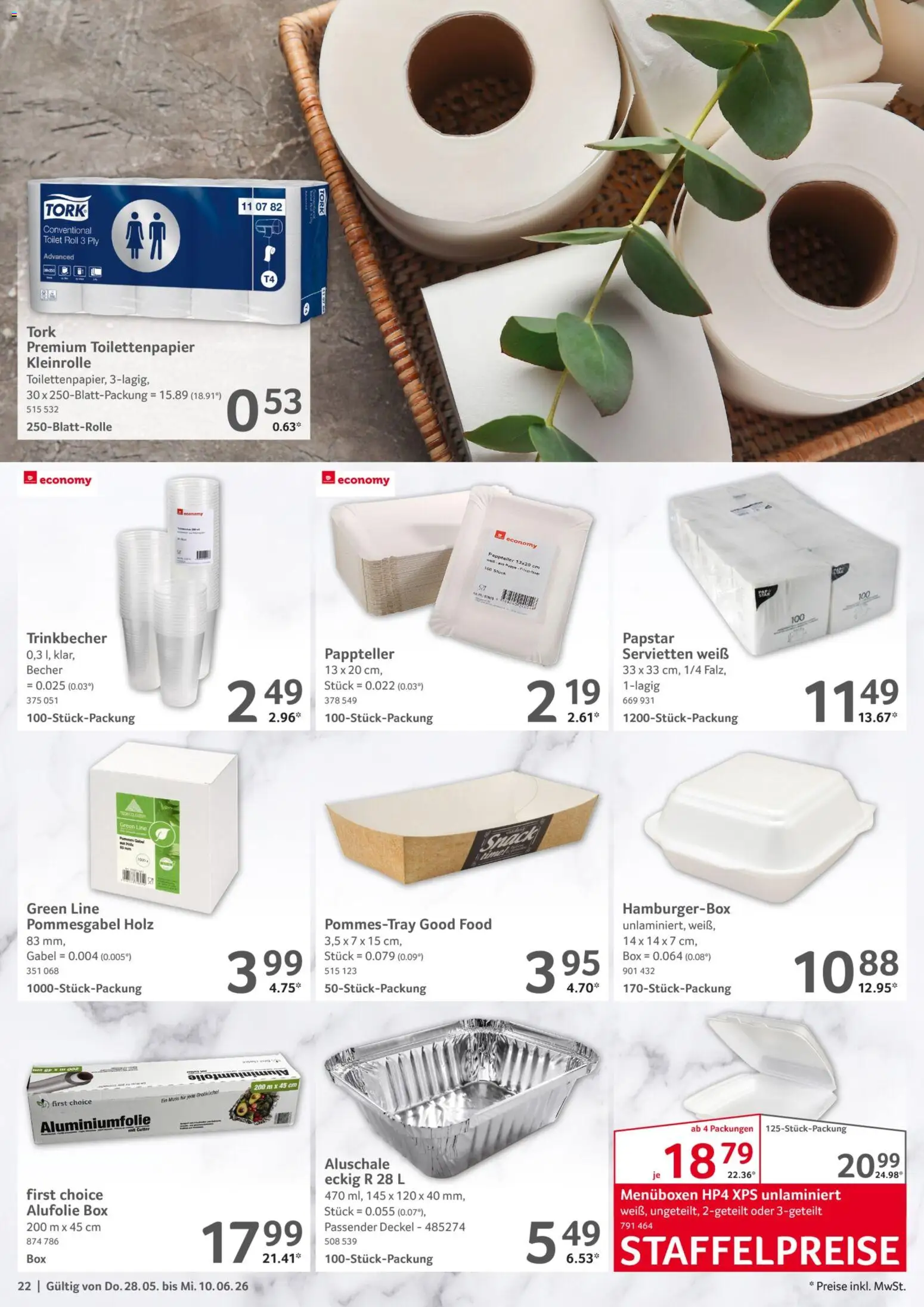 Selgros Gastronomie – gültig ab 28.05.2026 | Seite: 22 | Produkte: Box, Pommes, Toilettenpapier