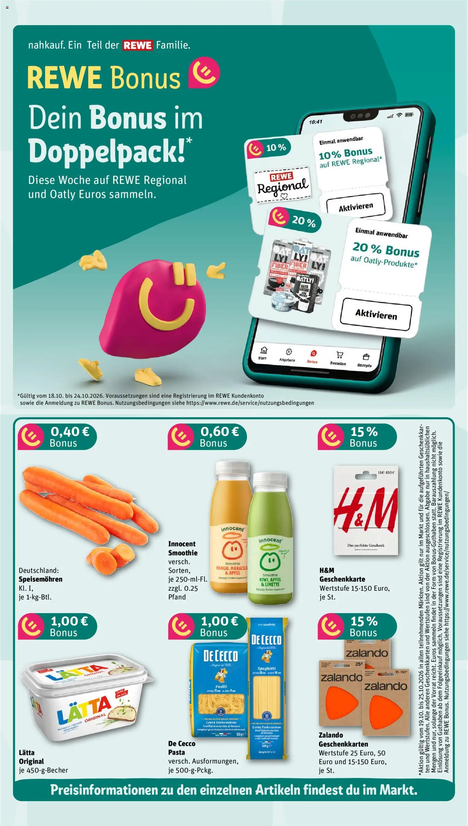 Nahkauf Prospekt – gültig ab 19.10.2026 | Seite: 4 | Produkte: Äpfel, Oatly, Lätta, Pasta