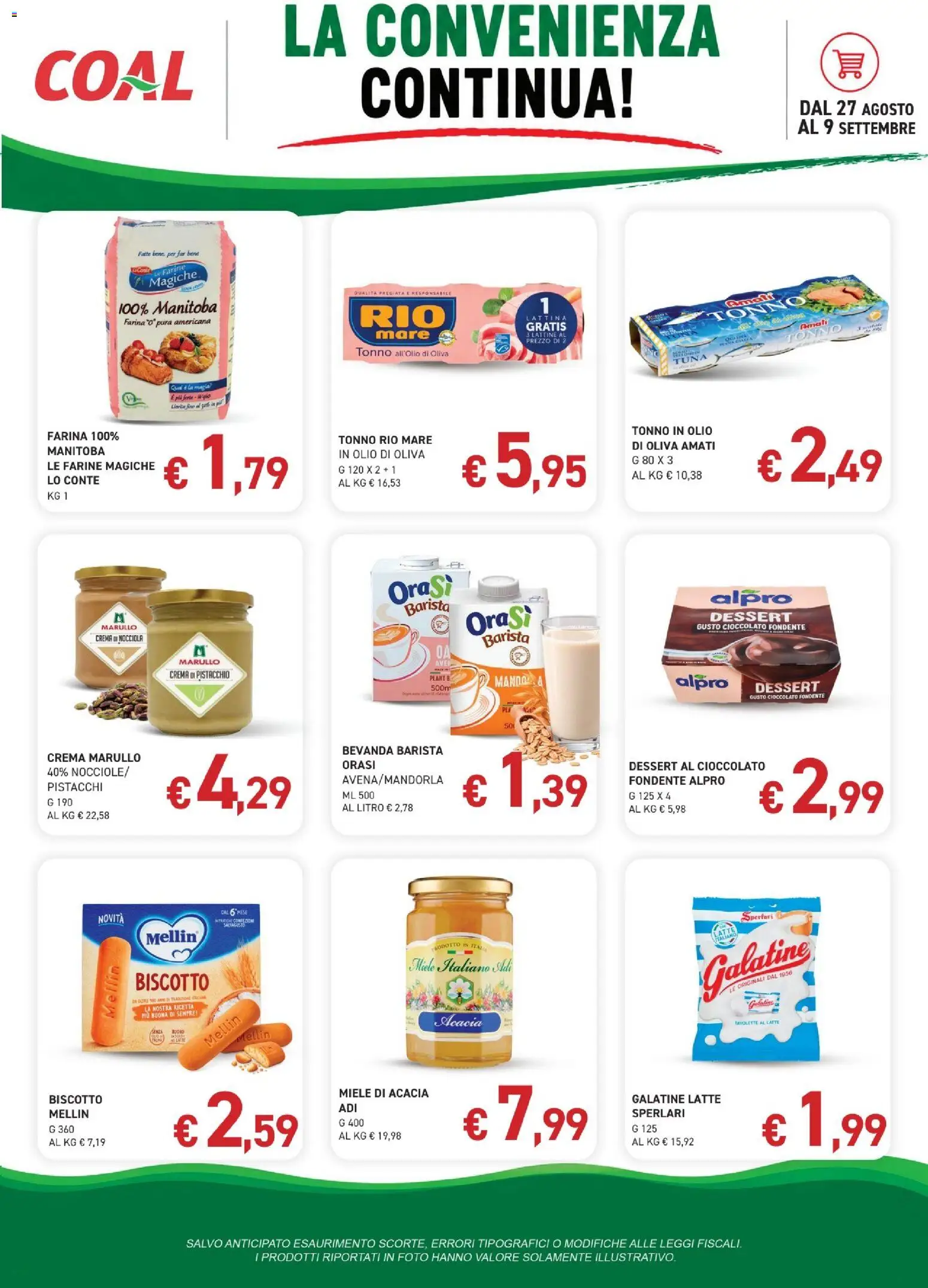 Volantino Coal del 27/08/2026 | Pagina: 5 | Prodotti: Cioccolato, Latte, Tonno, Pistacchi